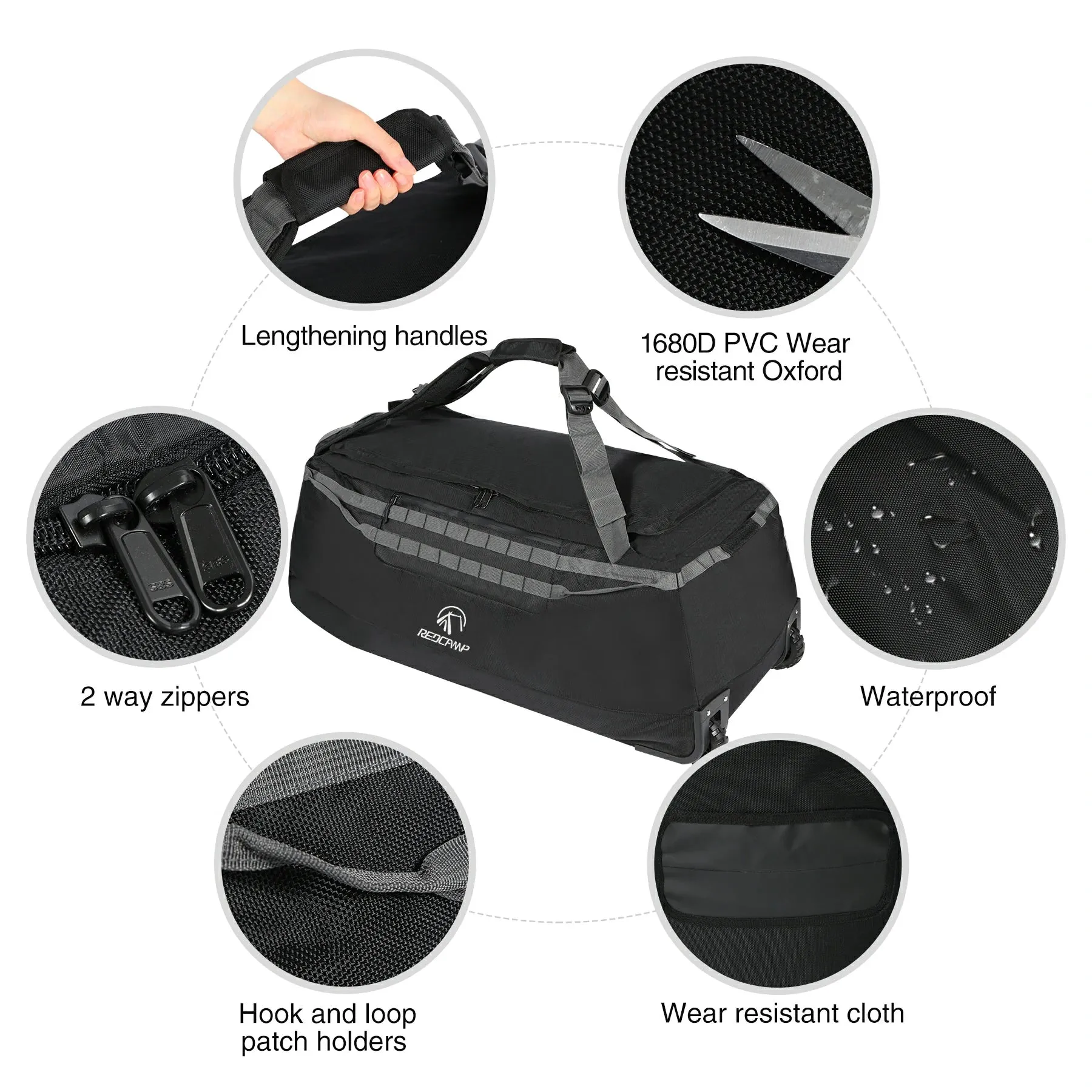 Large Duffle Bag with Wheels and Backpack Straps 100/120/140L - Image 10
