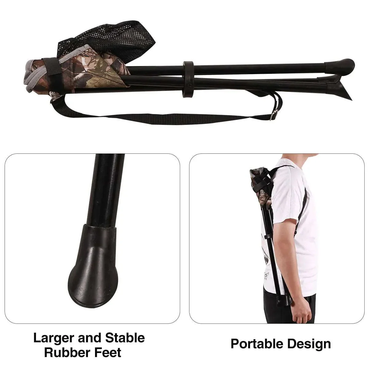 Lightweight 3 Legged Tripod Camp Stool - Image 4