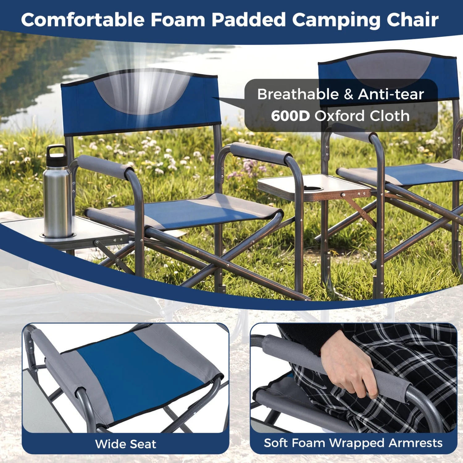 Lightweight Folding Camping Chair with Side Table - Image 6