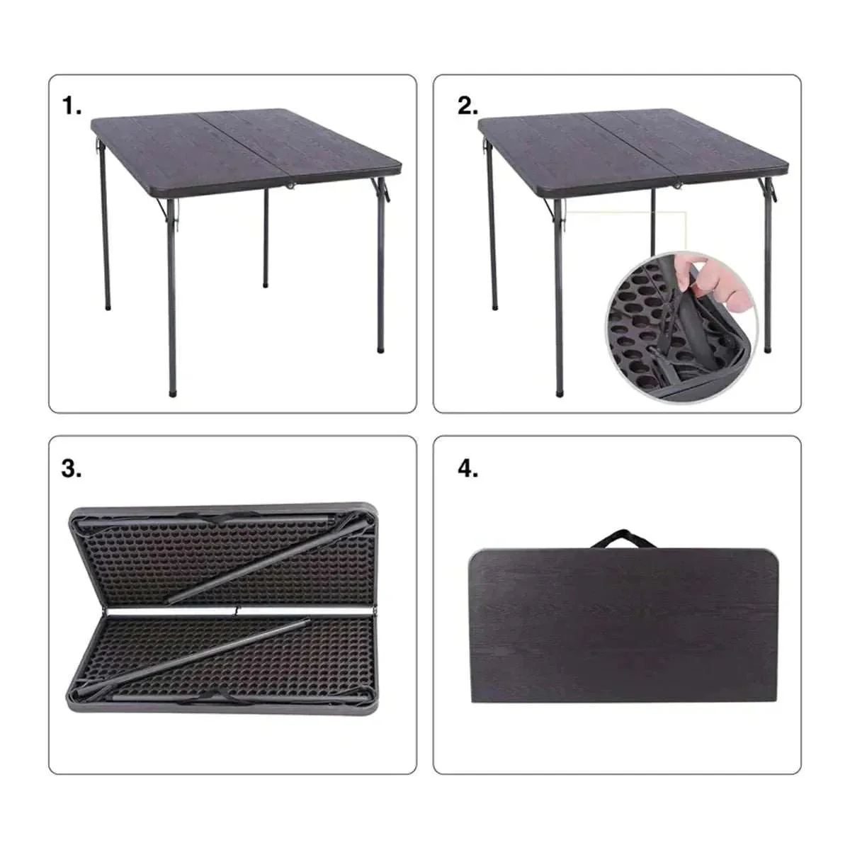 Lightweight Portable Square Card Table with Folding Legs - Image 10