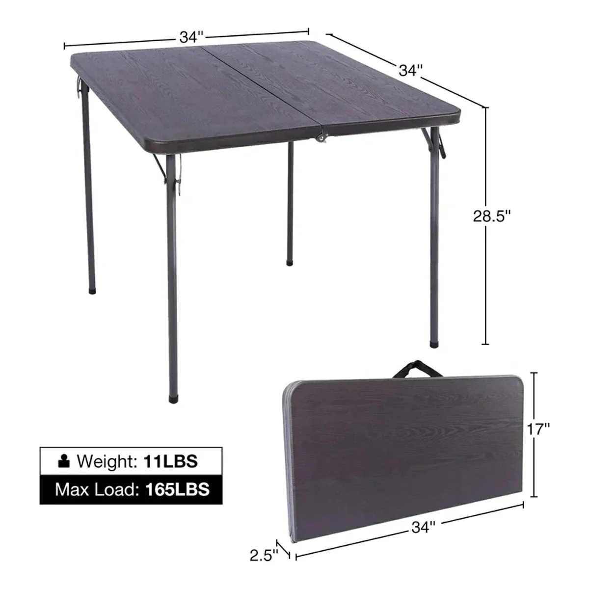 Lightweight Portable Square Card Table with Folding Legs - Image 5