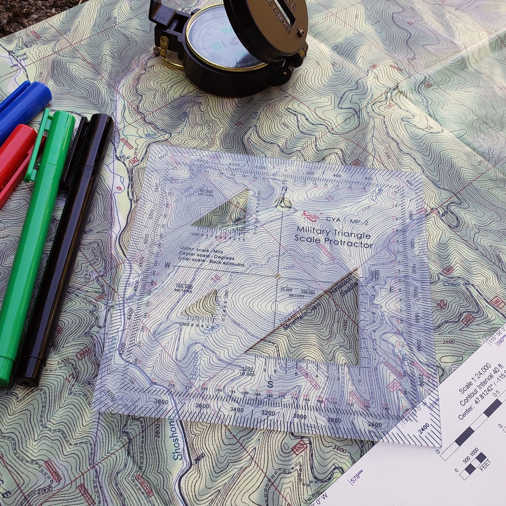 Military Map Protractor (GTA 5-2-12) - Coordinate Scale for Map Reading and Navigation - Image 2