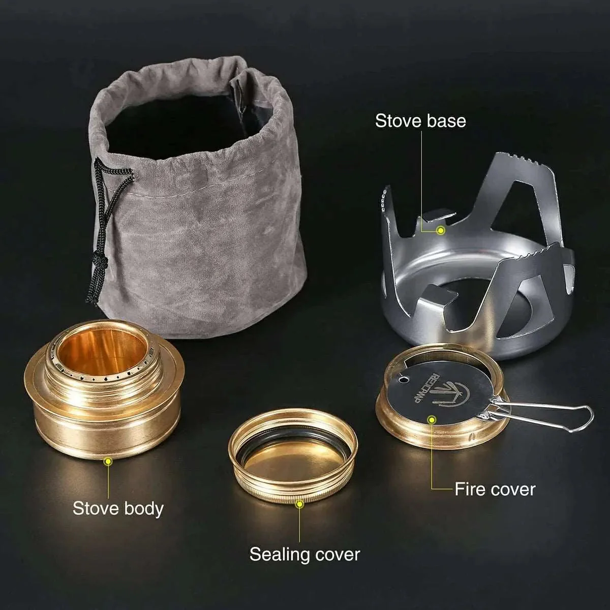 Mini Alcohol Stove with Aluminium Stand for Backpacking - Image 2