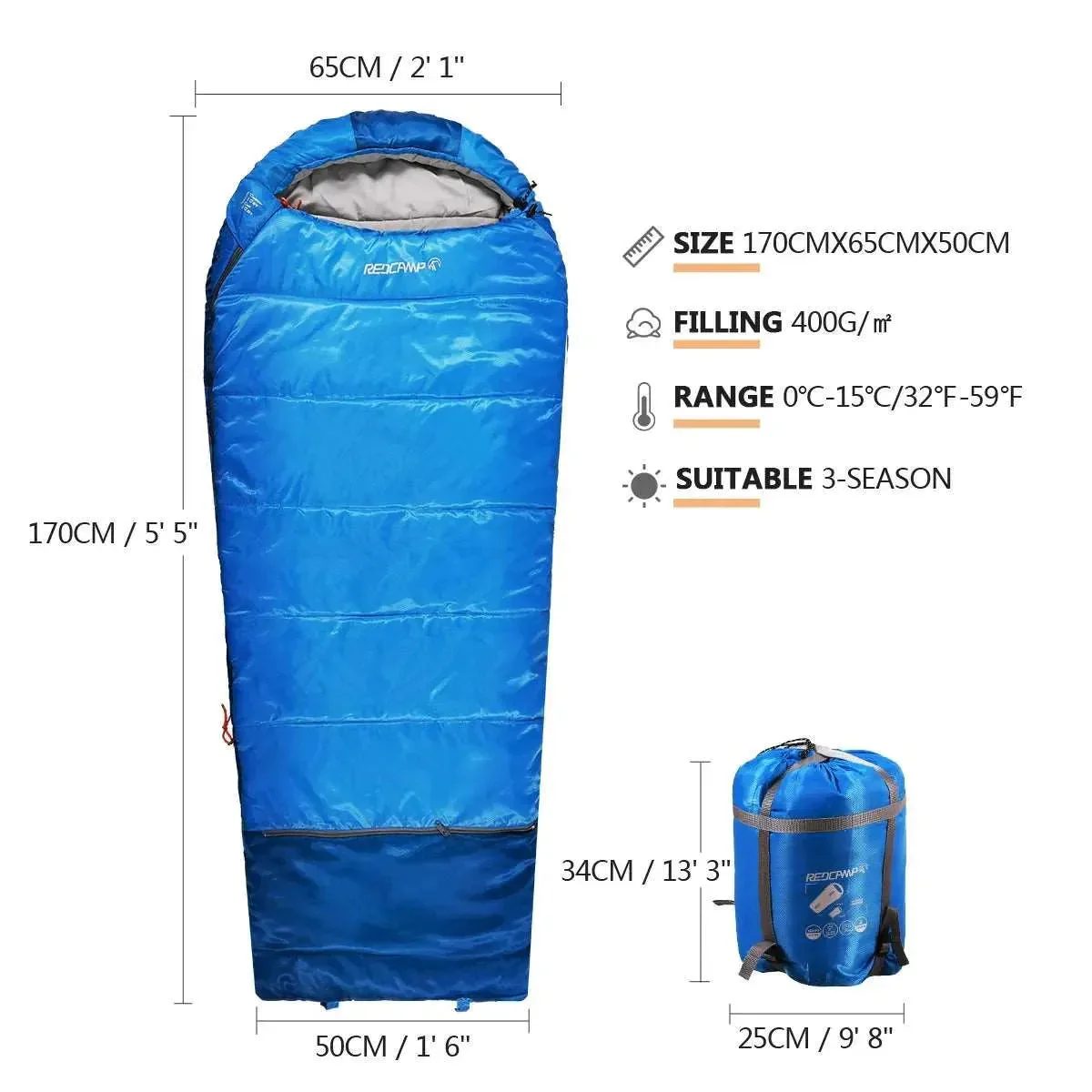 Mummy Kids Sleeping Bag for Camping,Blue Rose - Image 10