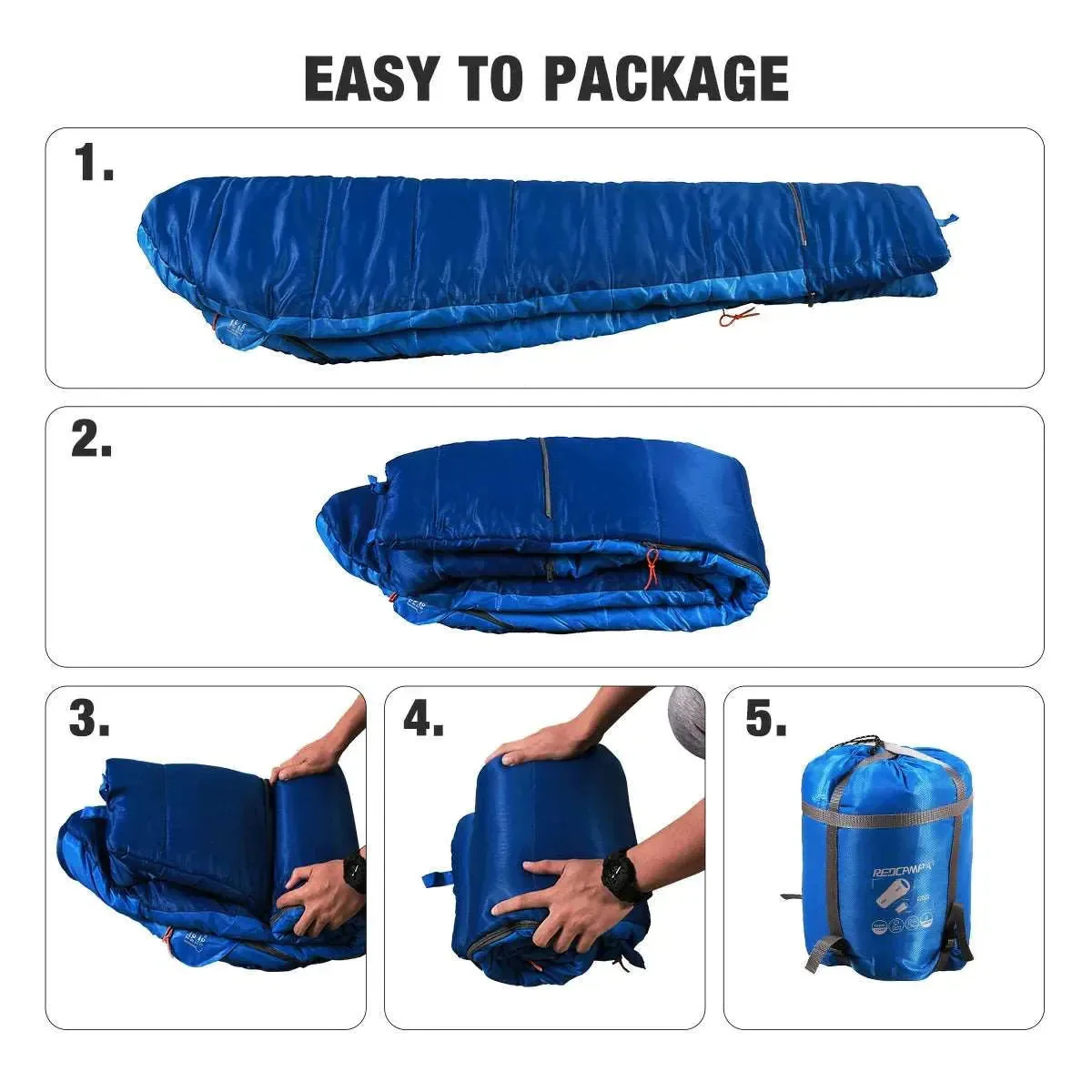 Mummy Kids Sleeping Bag for Camping,Blue Rose - Image 9
