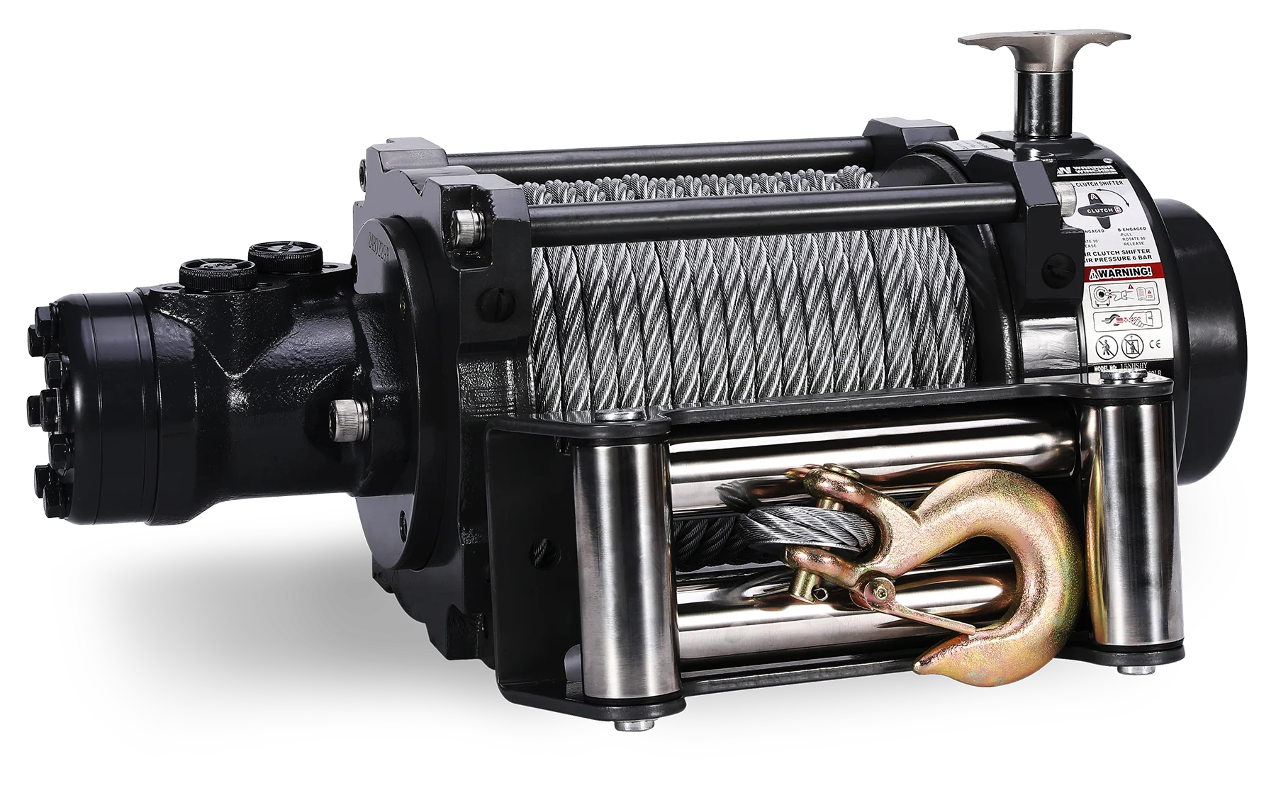 NH 15,000lb Industrial Hydraulic Winch - Steel Rope