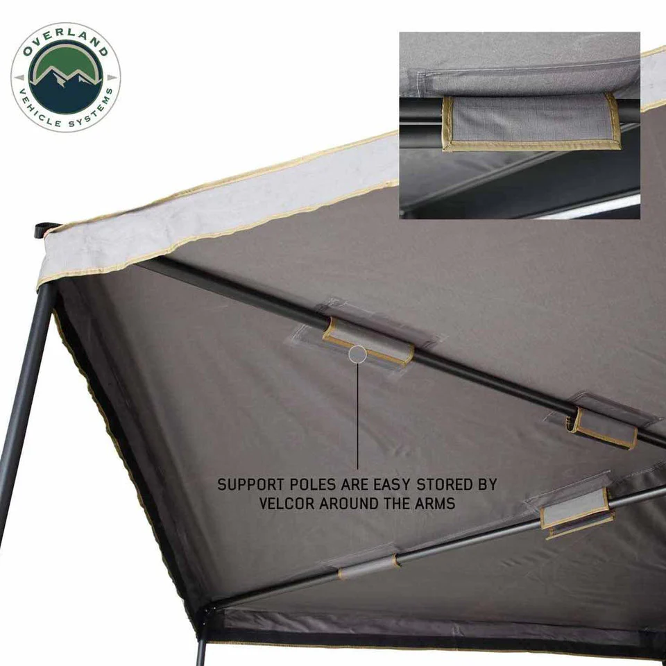 HD Nomadic 270 LTE Awning - Driver Side - Dark Gray with Black Travel Cover Universal - Image 6