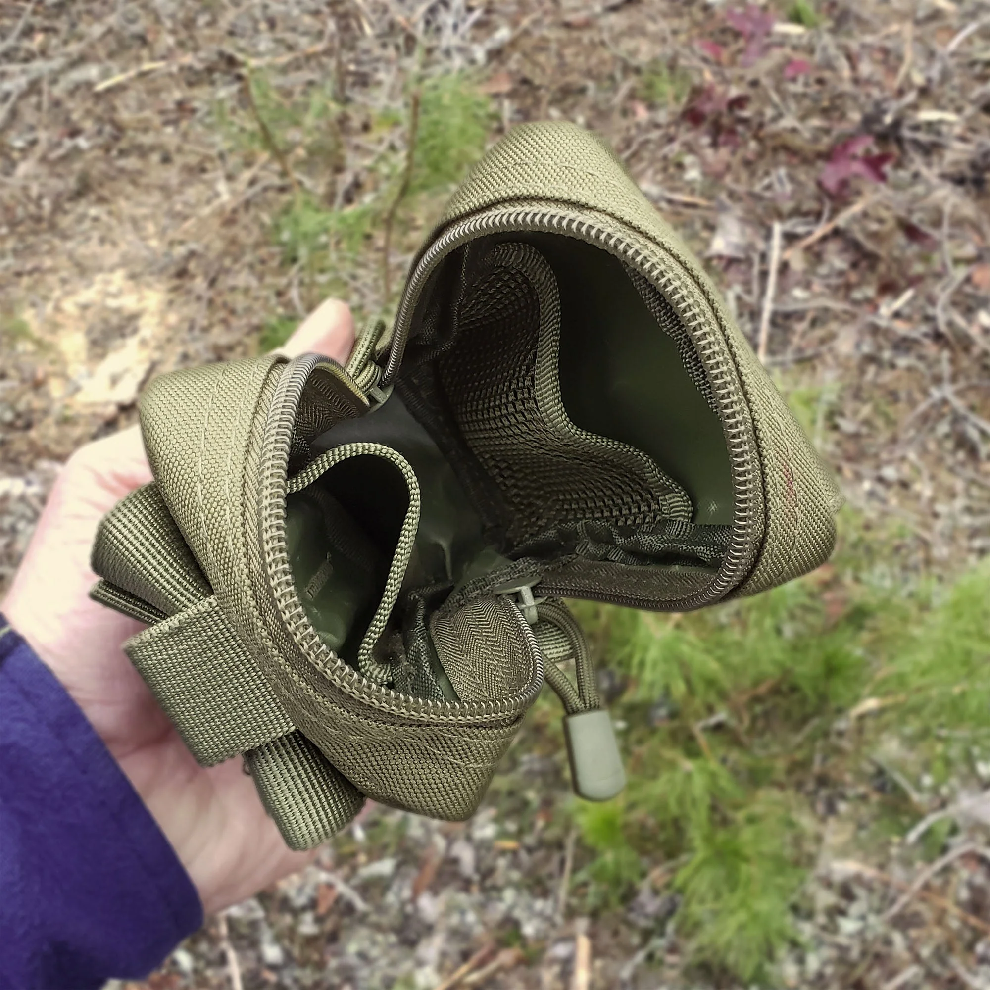 Nylon "Possibles" Bag - Pack and Store Small Items - Molle / PALS Attachment Straps for Belt or Pack Carry - Image 5