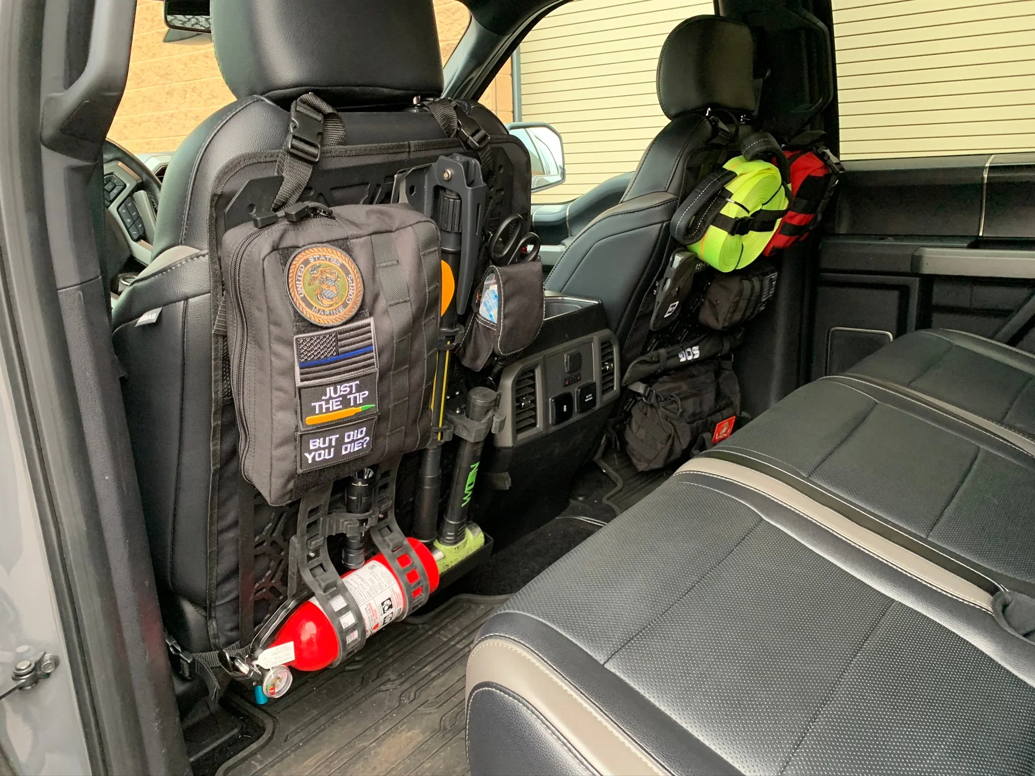 Off-Road Seat Back Panel Kit with Shovel - Hammer - Fire Extinguisher - Image 4