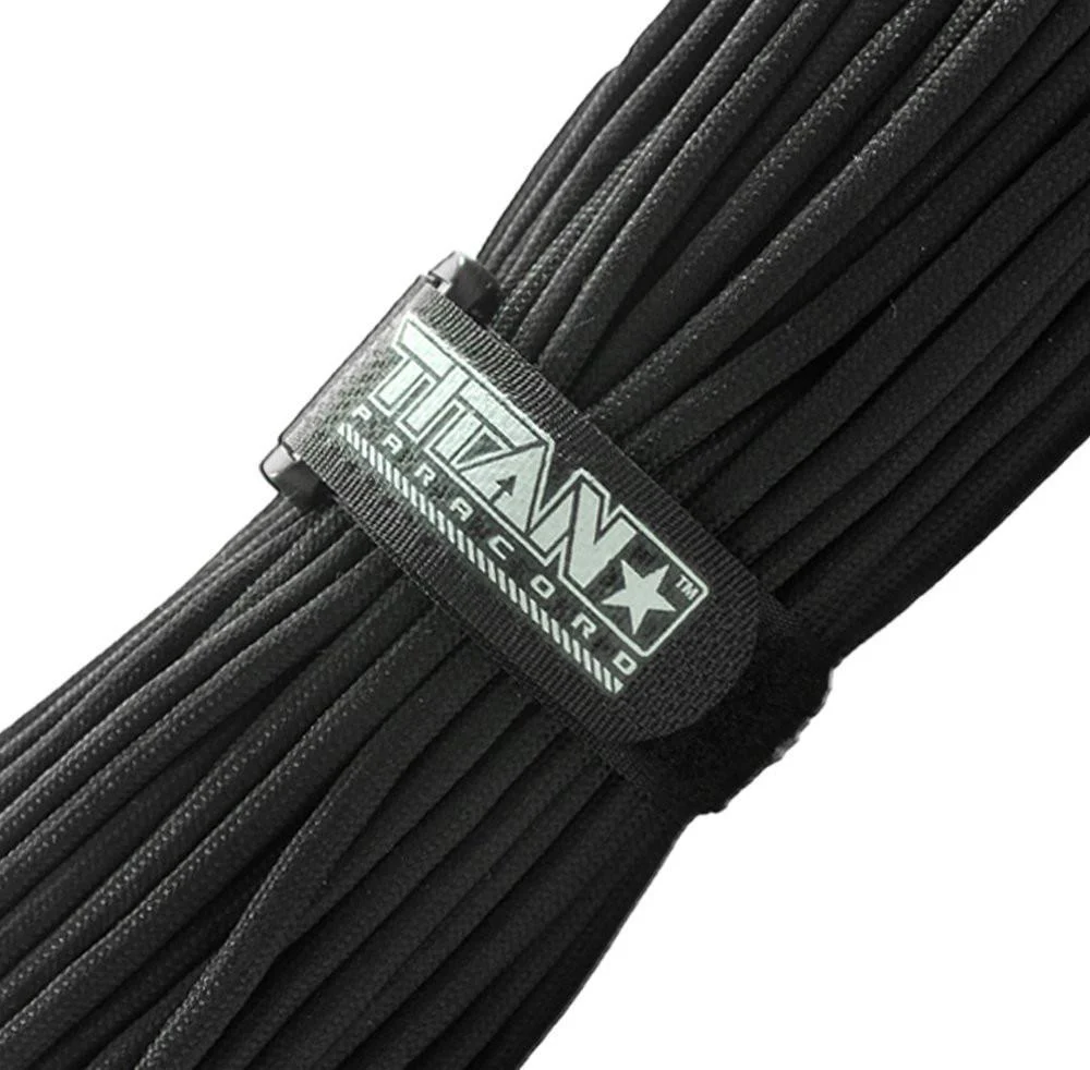 Paracord Fasteners, Hook & Loop, 5-Pack | BLACK - Image 2