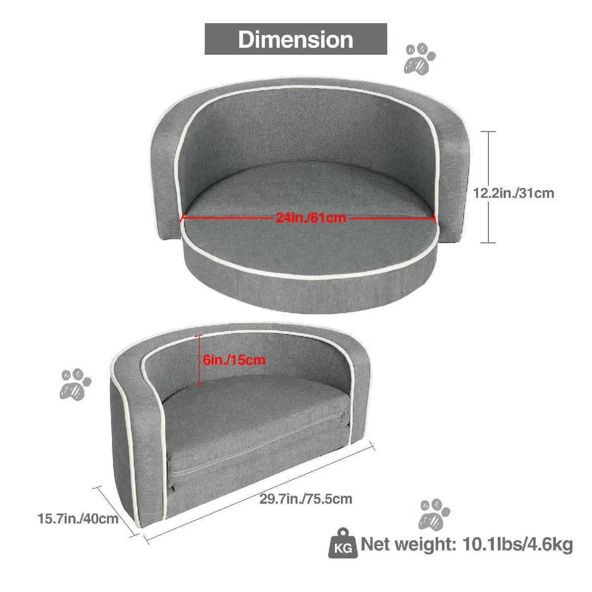 Pet Sofa Couch Bed for Small Dog and Cats - Image 4