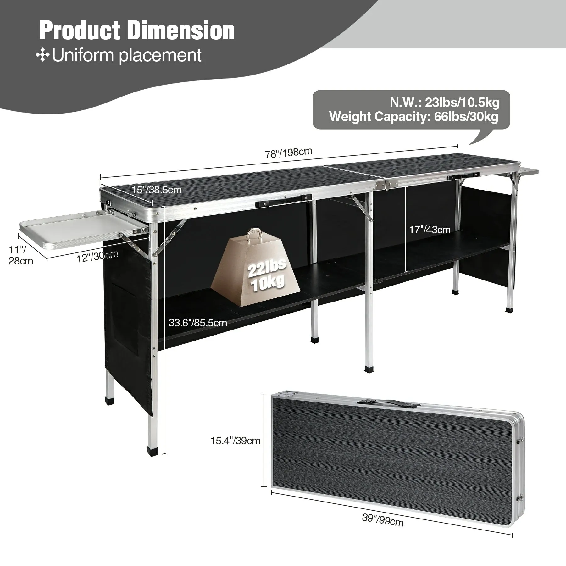 Portable Bar Table for Events with Double Layer - Image 11