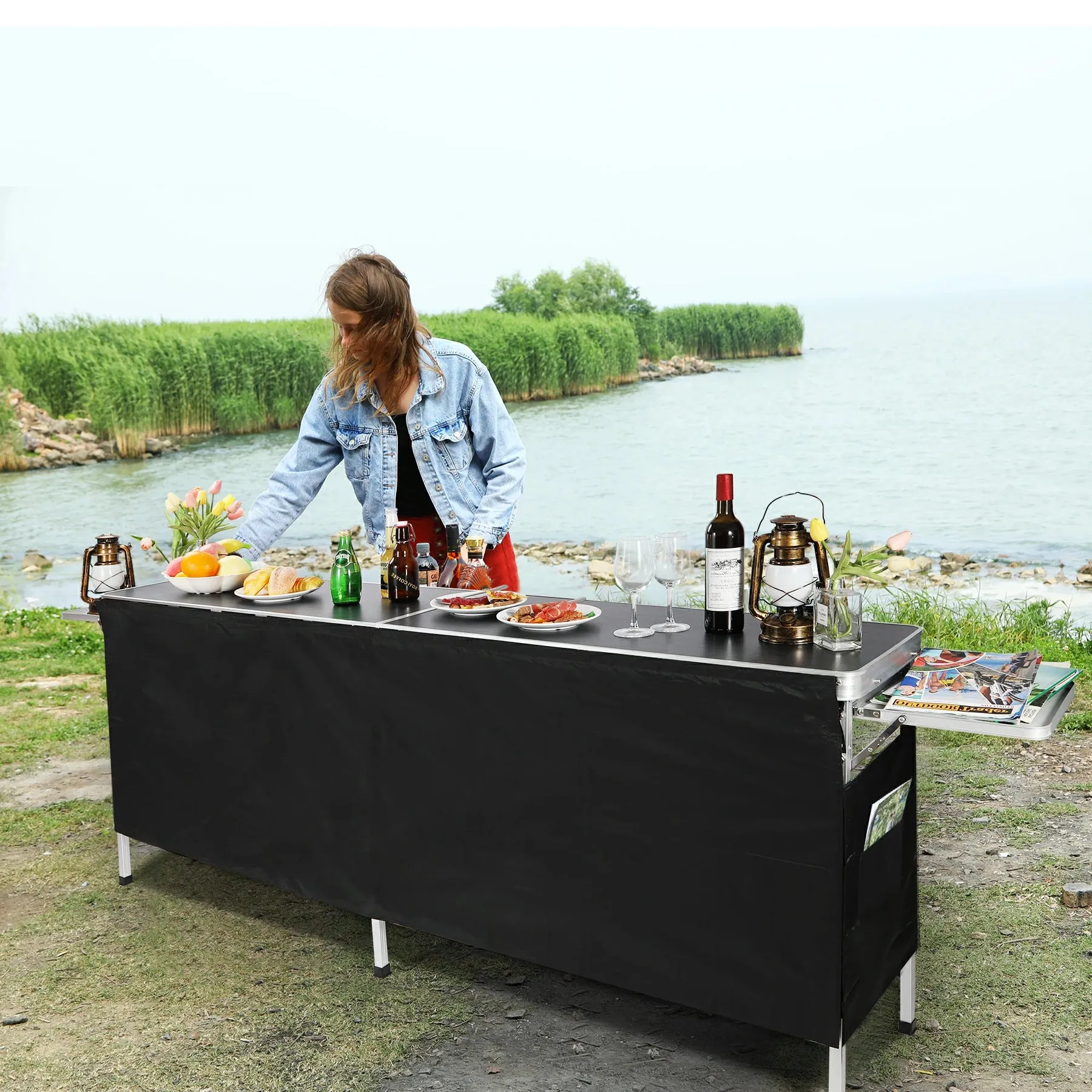 Portable Bar Table for Events with Double Layer - Image 14