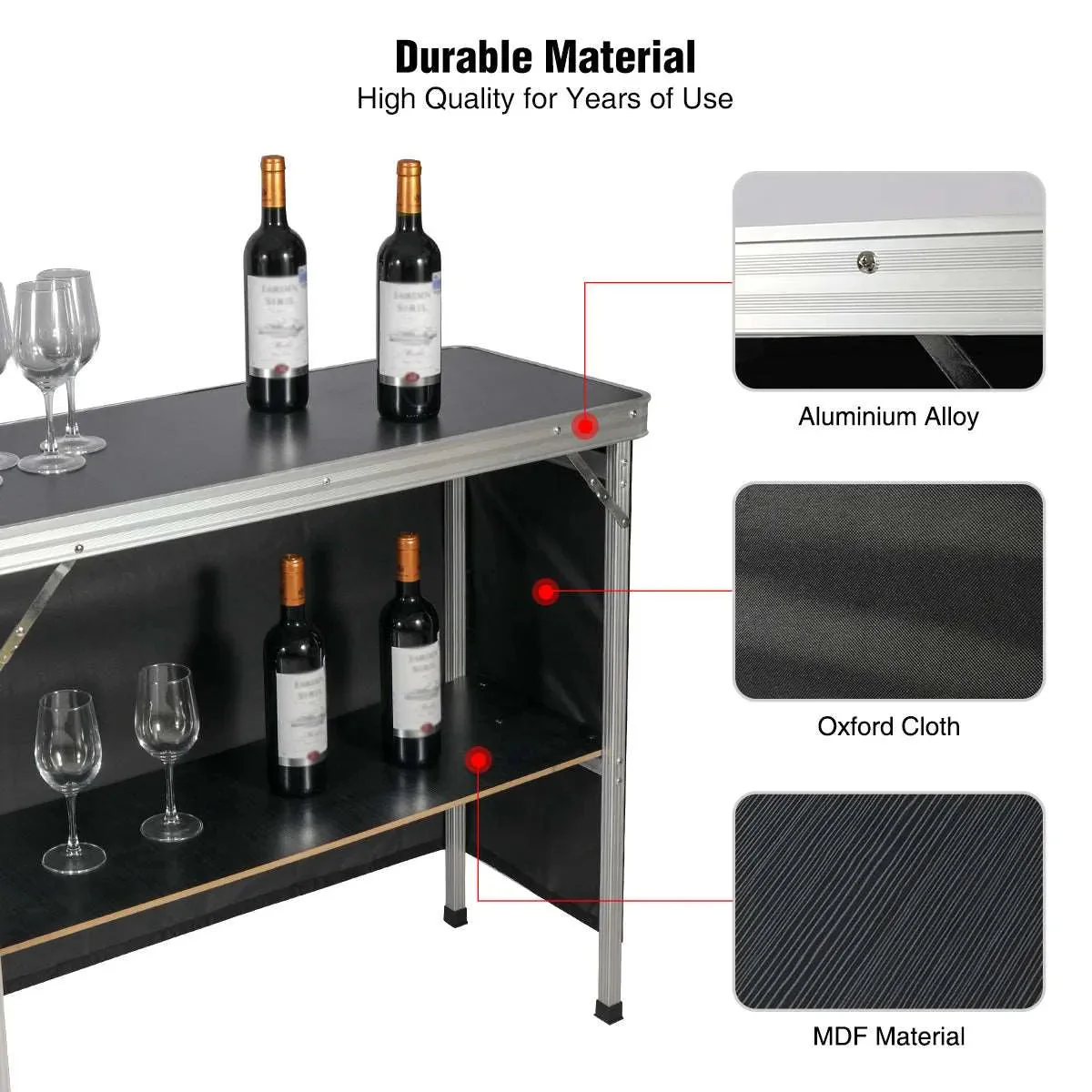 Portable Bar Table for Events with Double Layer - Image 7