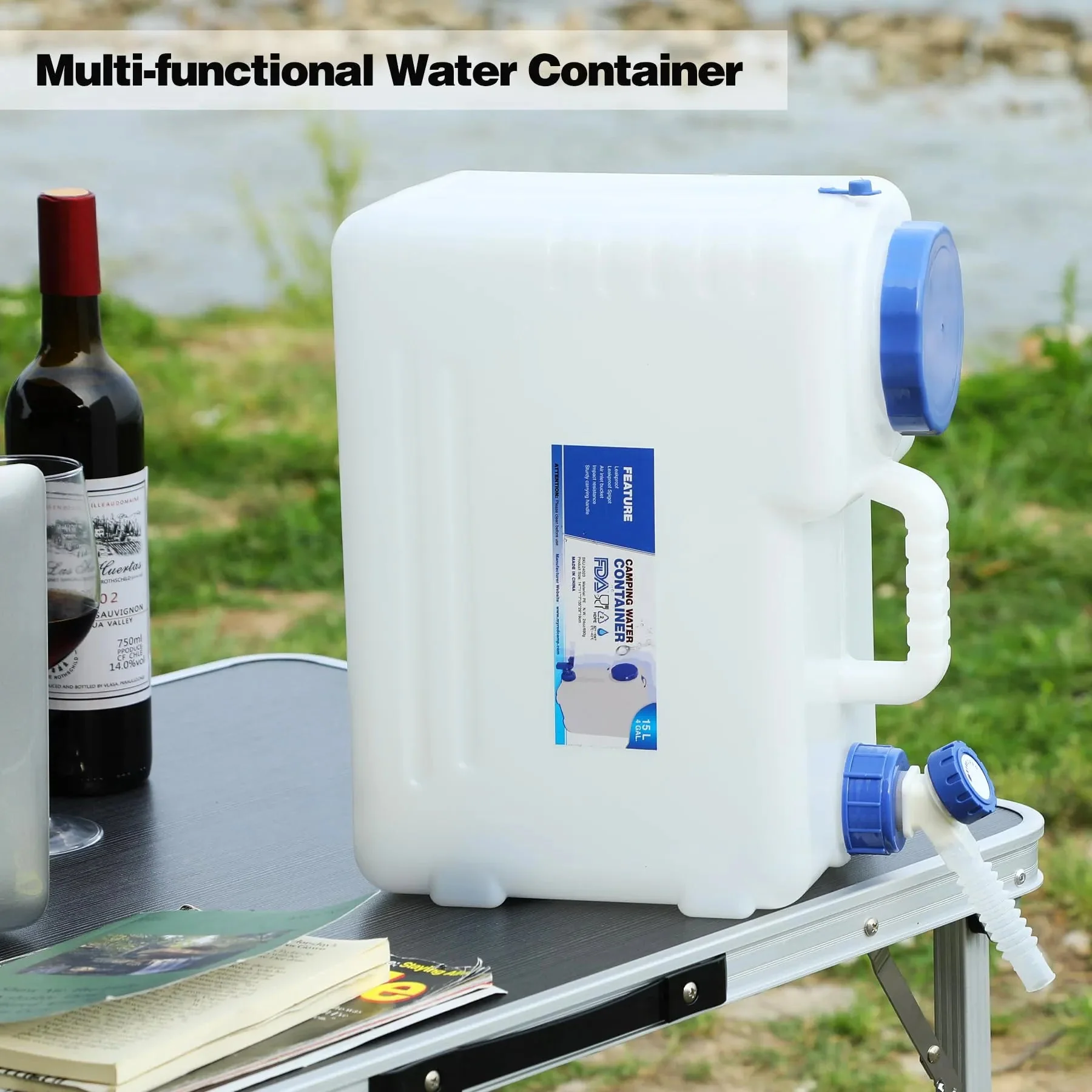 Portable Camping Water Container with Spigot and Wheels - Image 17