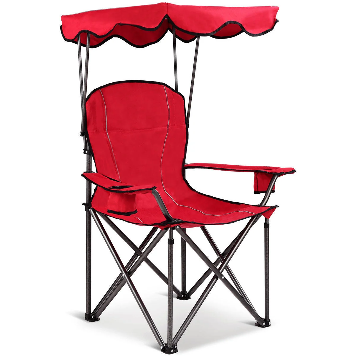 Portable Folding Beach Canopy Chair with Cup Holders - Image 13