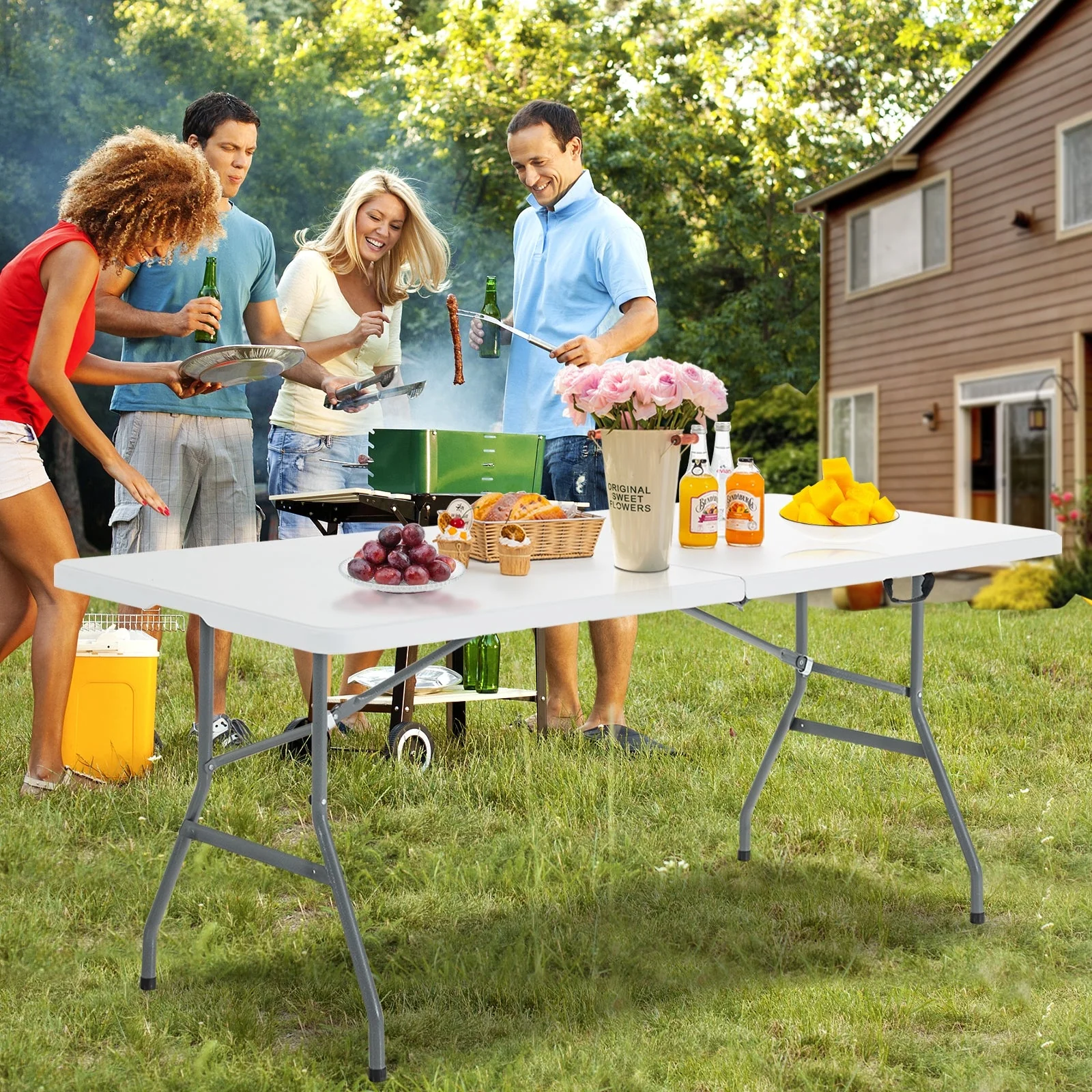 Portable Folding Camping Table with Carrying Handle - Image 2