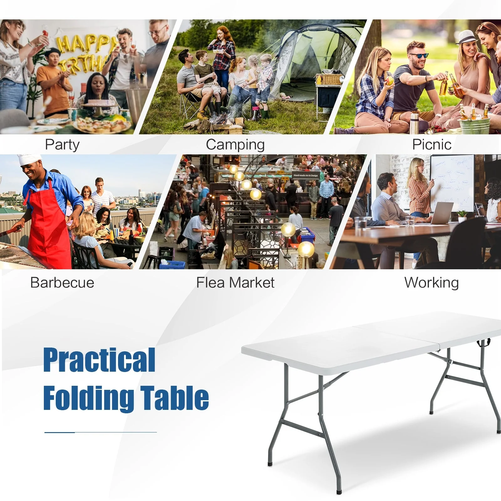 Portable Folding Camping Table with Carrying Handle - Image 6