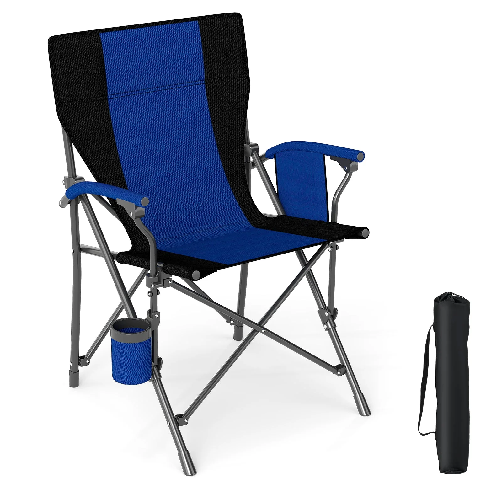 Portable Folding Oxford Cloth Camping Chair with Cup Holder and Side Pocket - Image 11