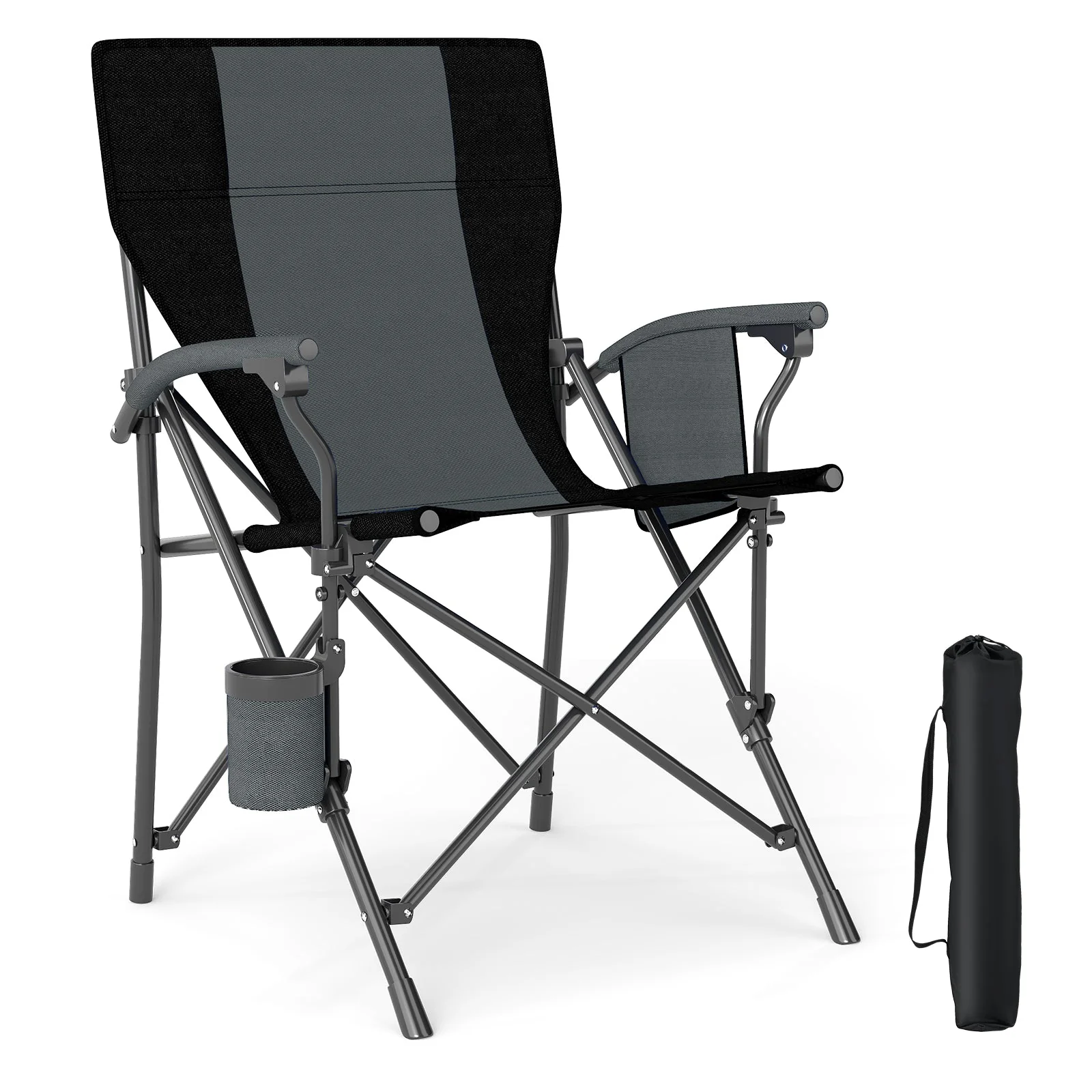 Portable Folding Oxford Cloth Camping Chair with Cup Holder and Side Pocket - Image 4