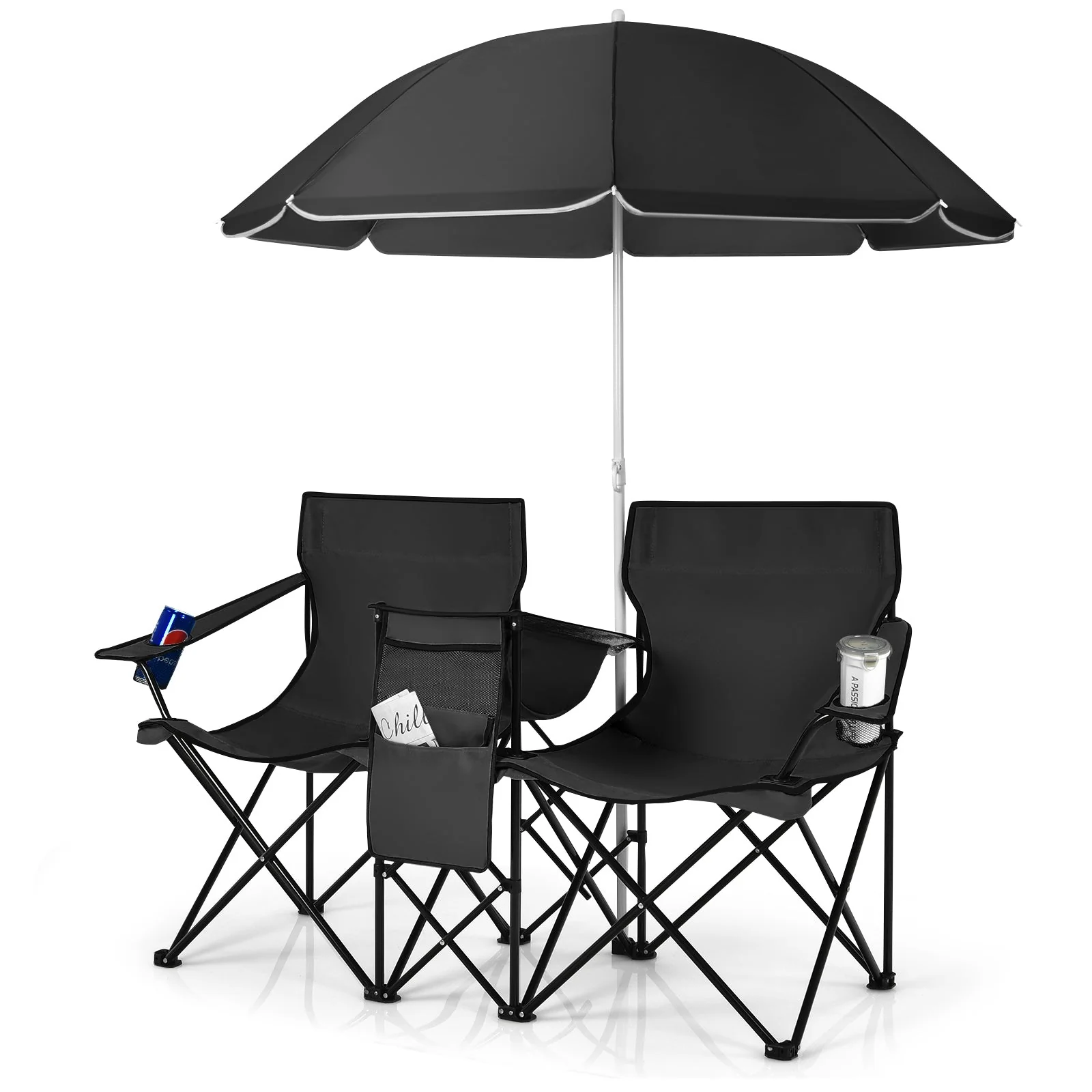 Portable Folding Picnic Double Chair - Image 11