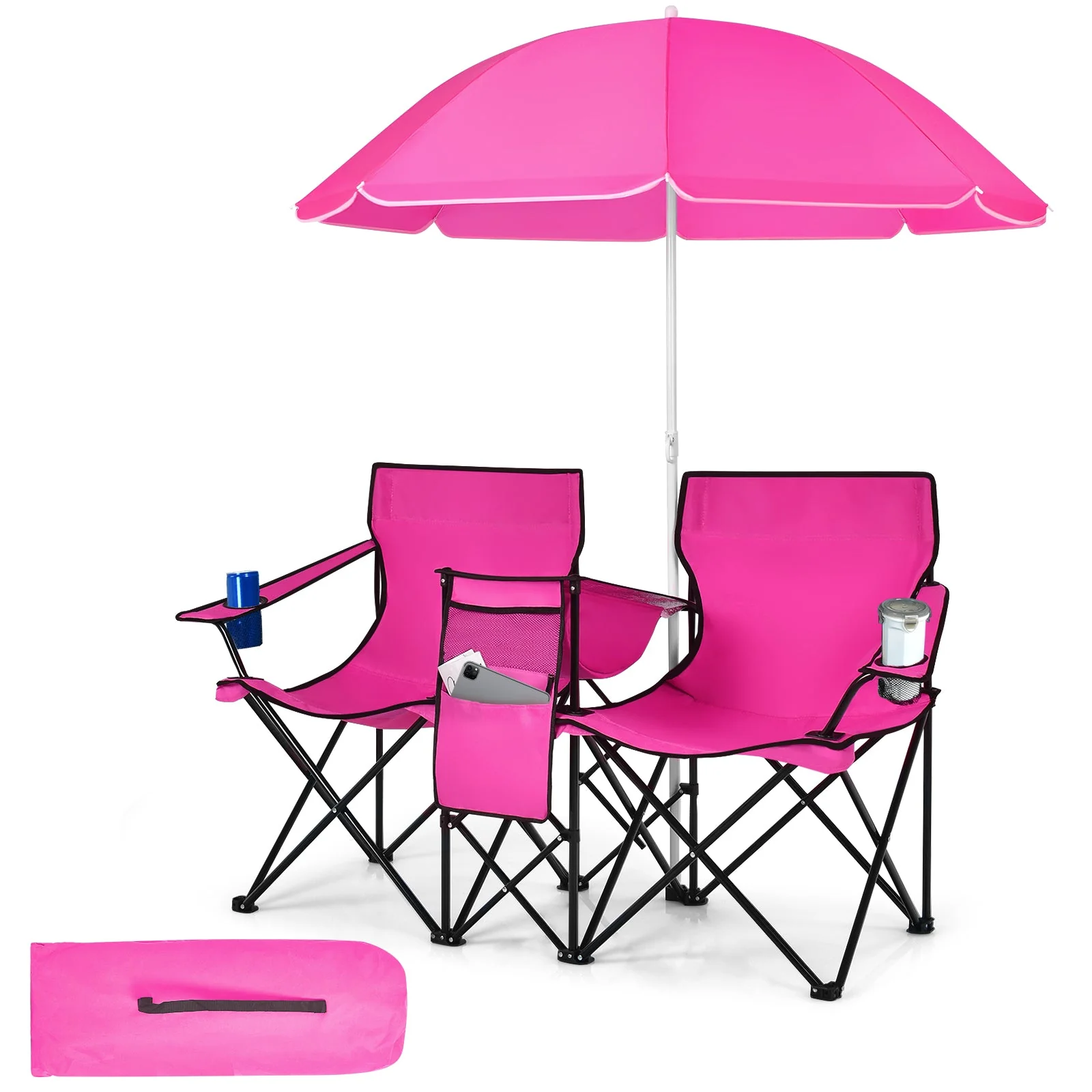 Portable Folding Picnic Double Chair - Image 35