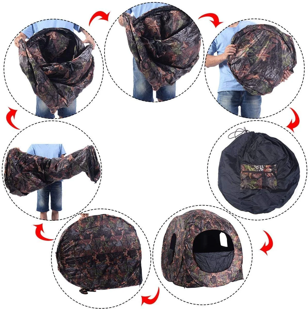 Portable Pop up Ground Camo Blind Hunting Enclosure - Image 5