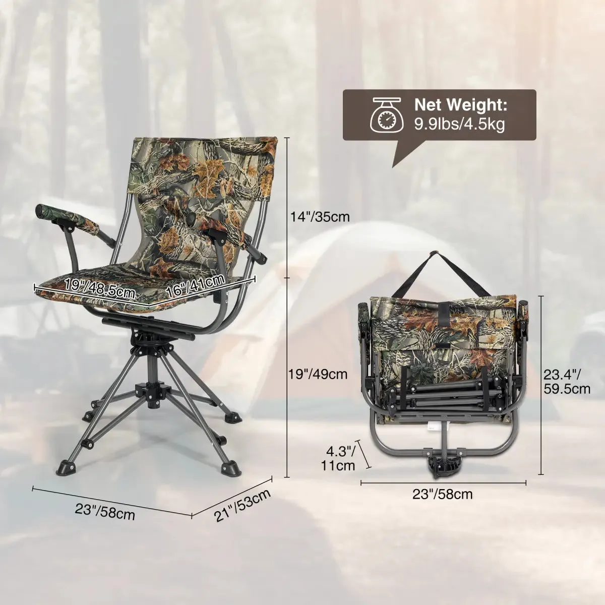 REDCAMP 360 Degree Swivel Hunting Chair for Blinds - Image 3