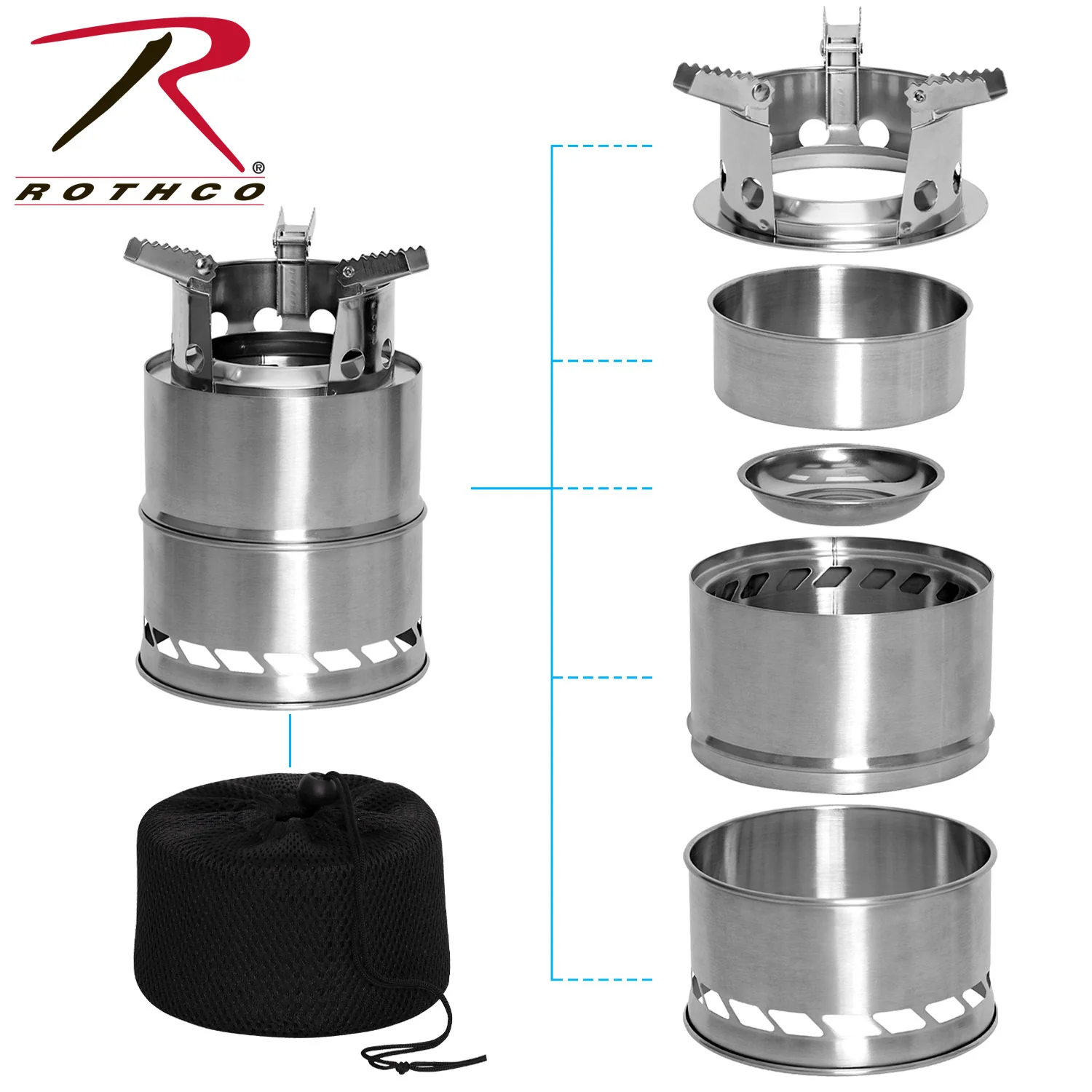 Rothco Stainless Steel Portable Camping / Backpacking Stove Silver Size One Size - Image 4