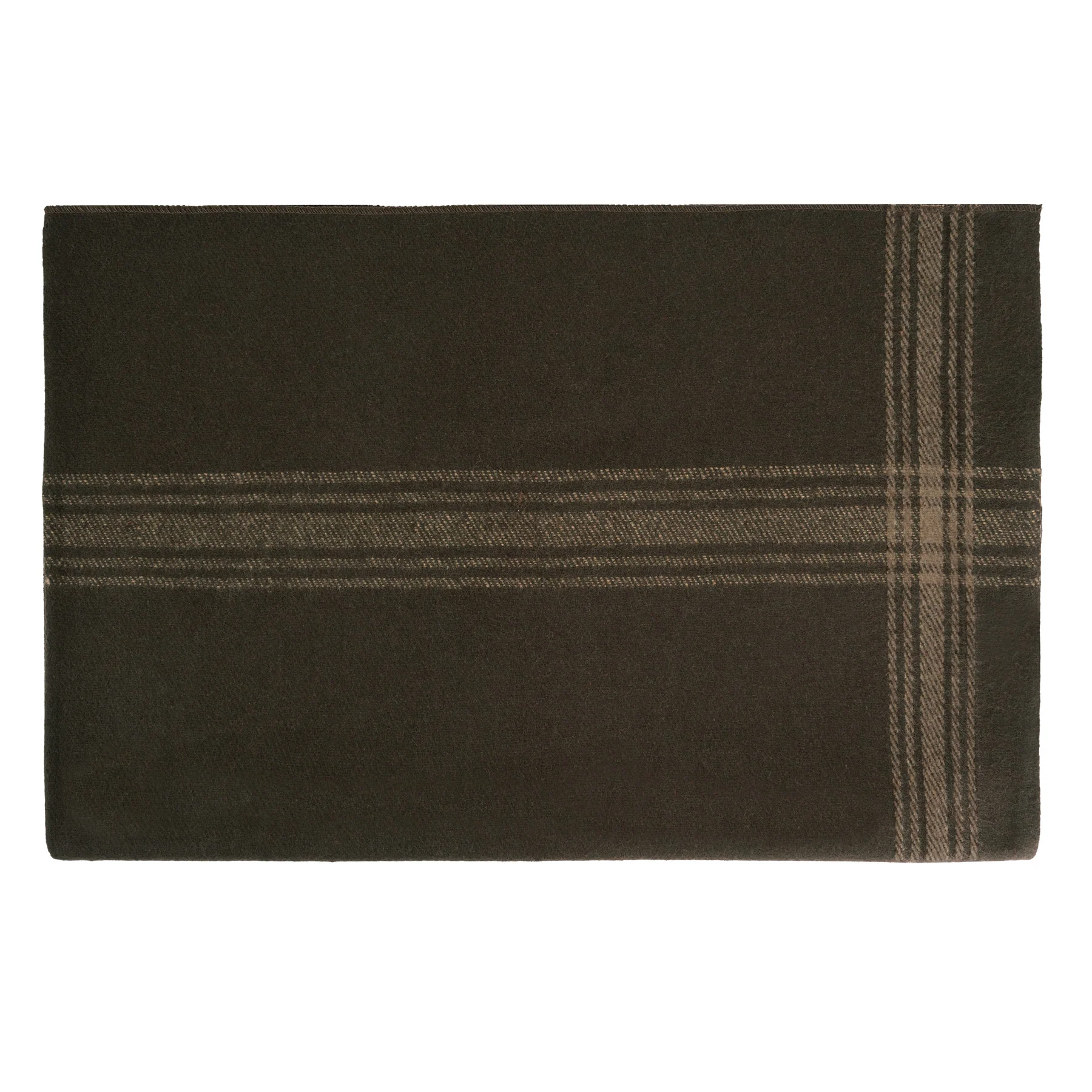 Rothco Striped Outdoor Wool Blanket Brown / Tan - Image 3