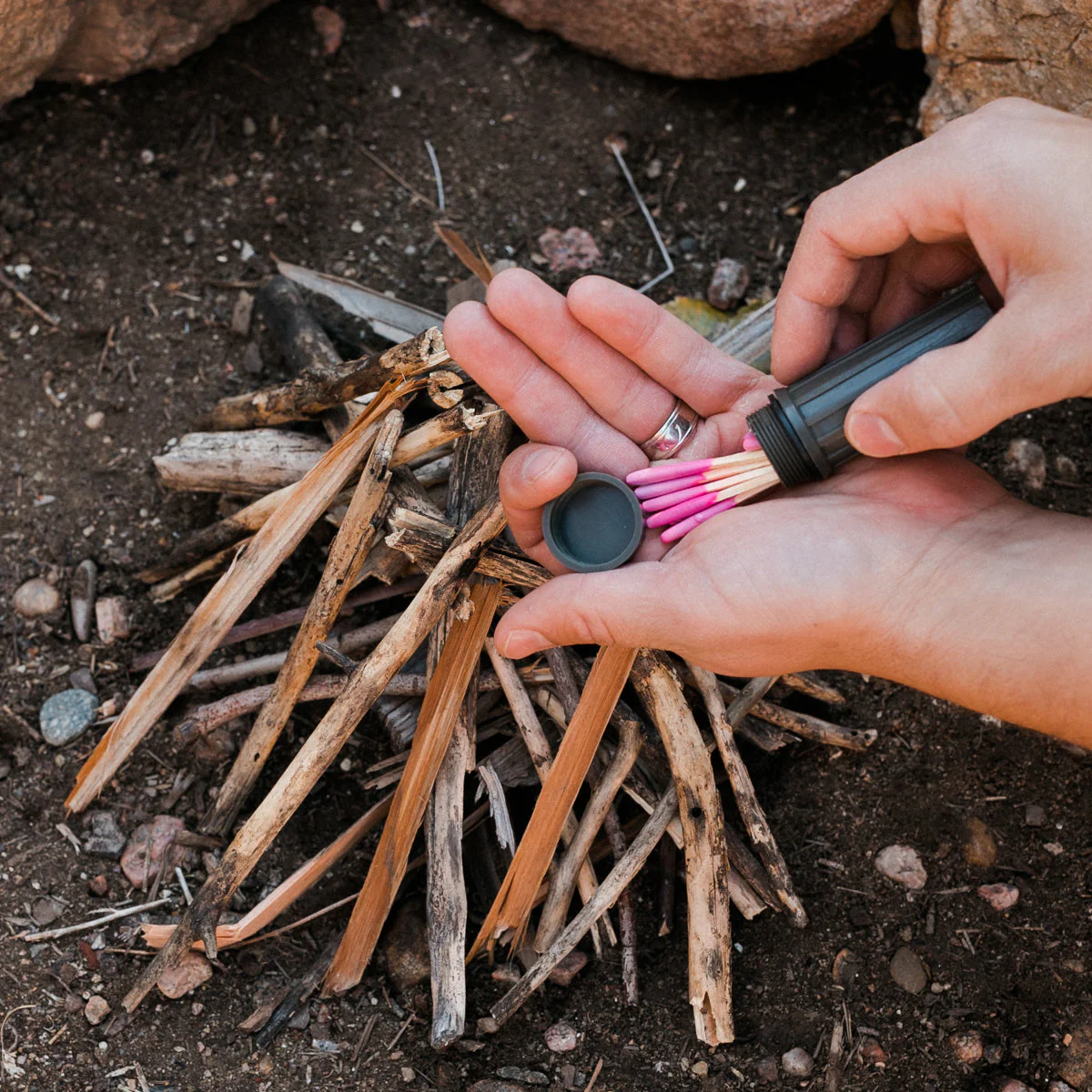Safety Weatherproof Matches w/ Waterproof Case - Image 2