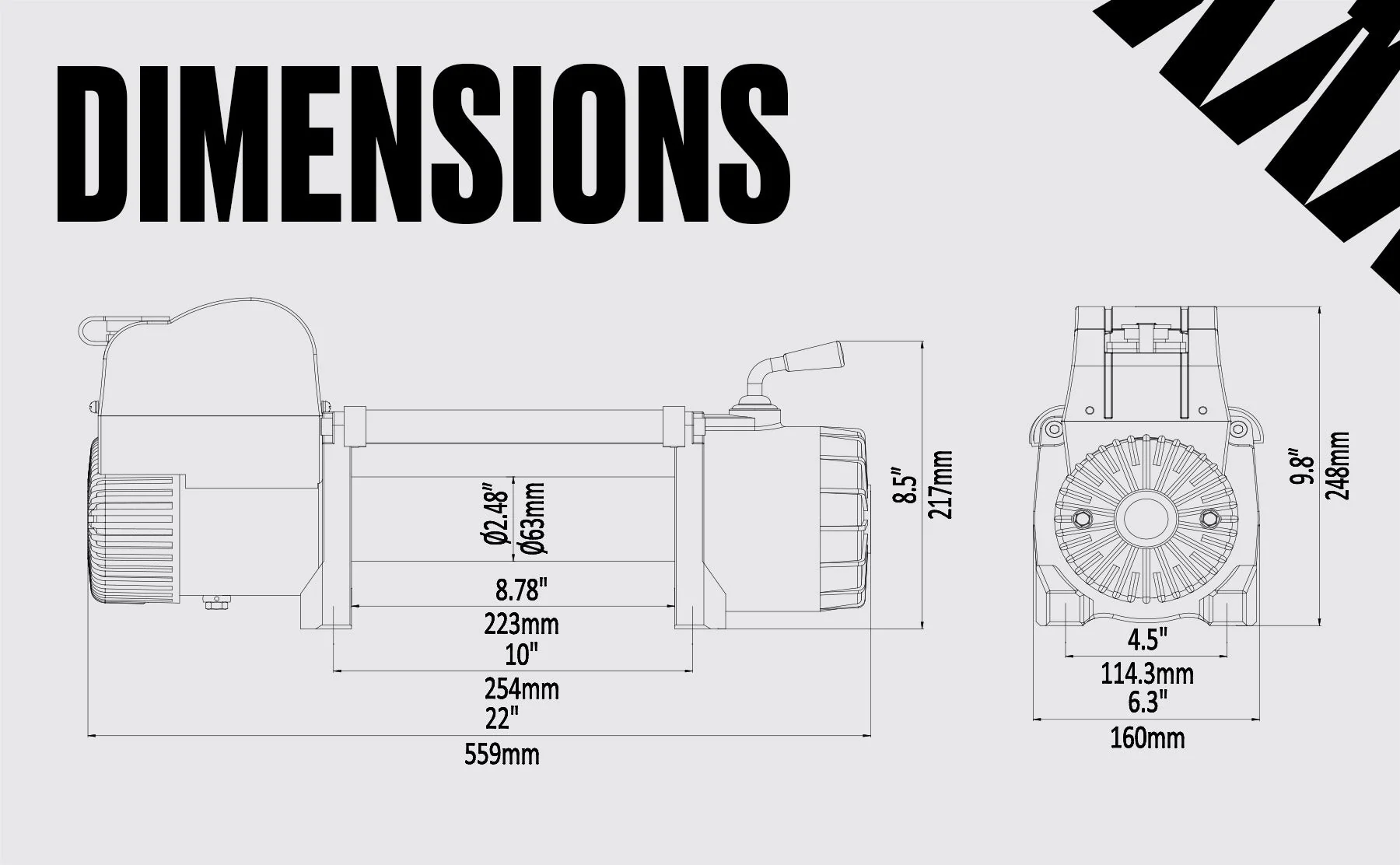 Samurai 10,000lb 12v Electric Winch - Steel Rope - Image 5