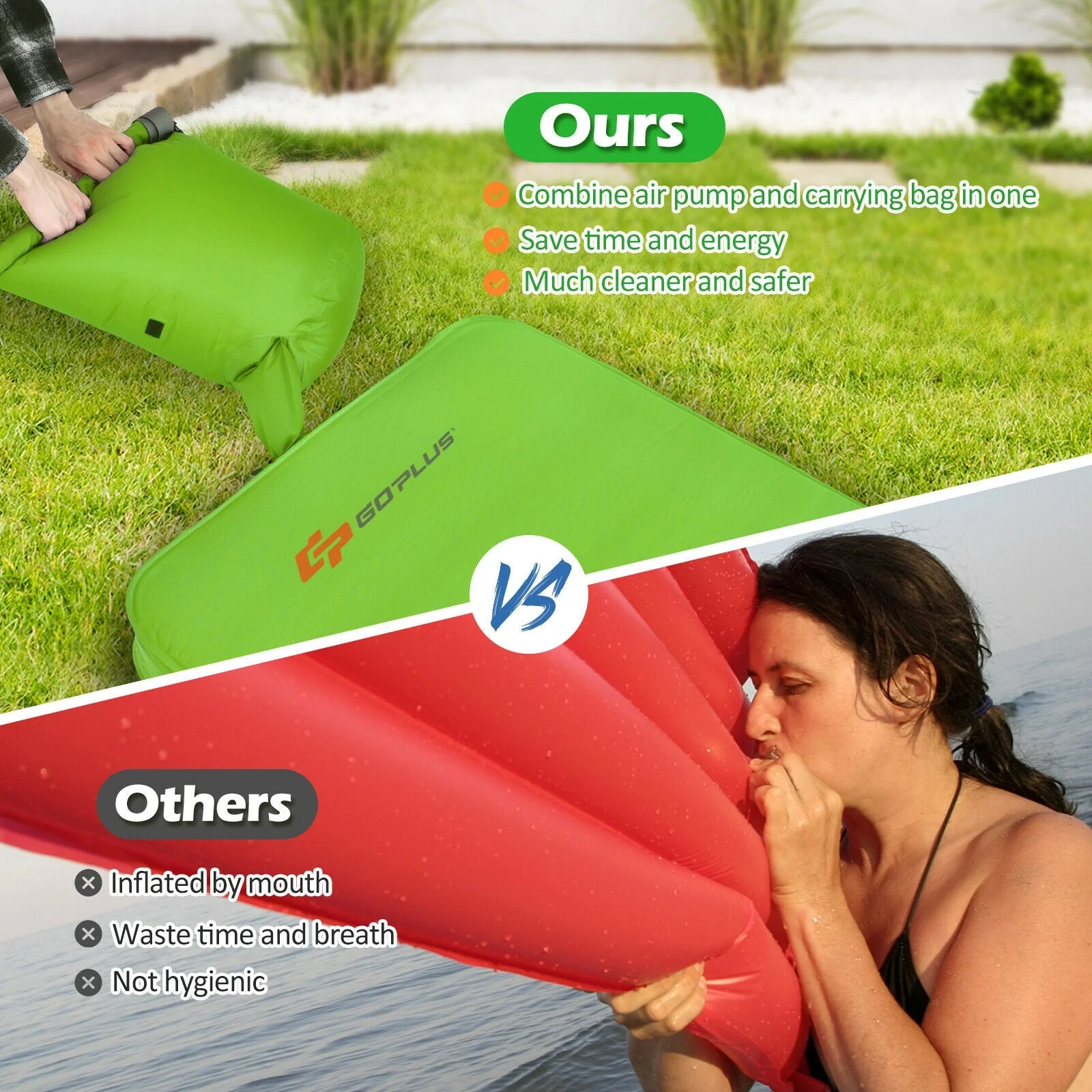 Self Inflating Folding Camping Sleeping Mattress with Carrying Bag - Image 15