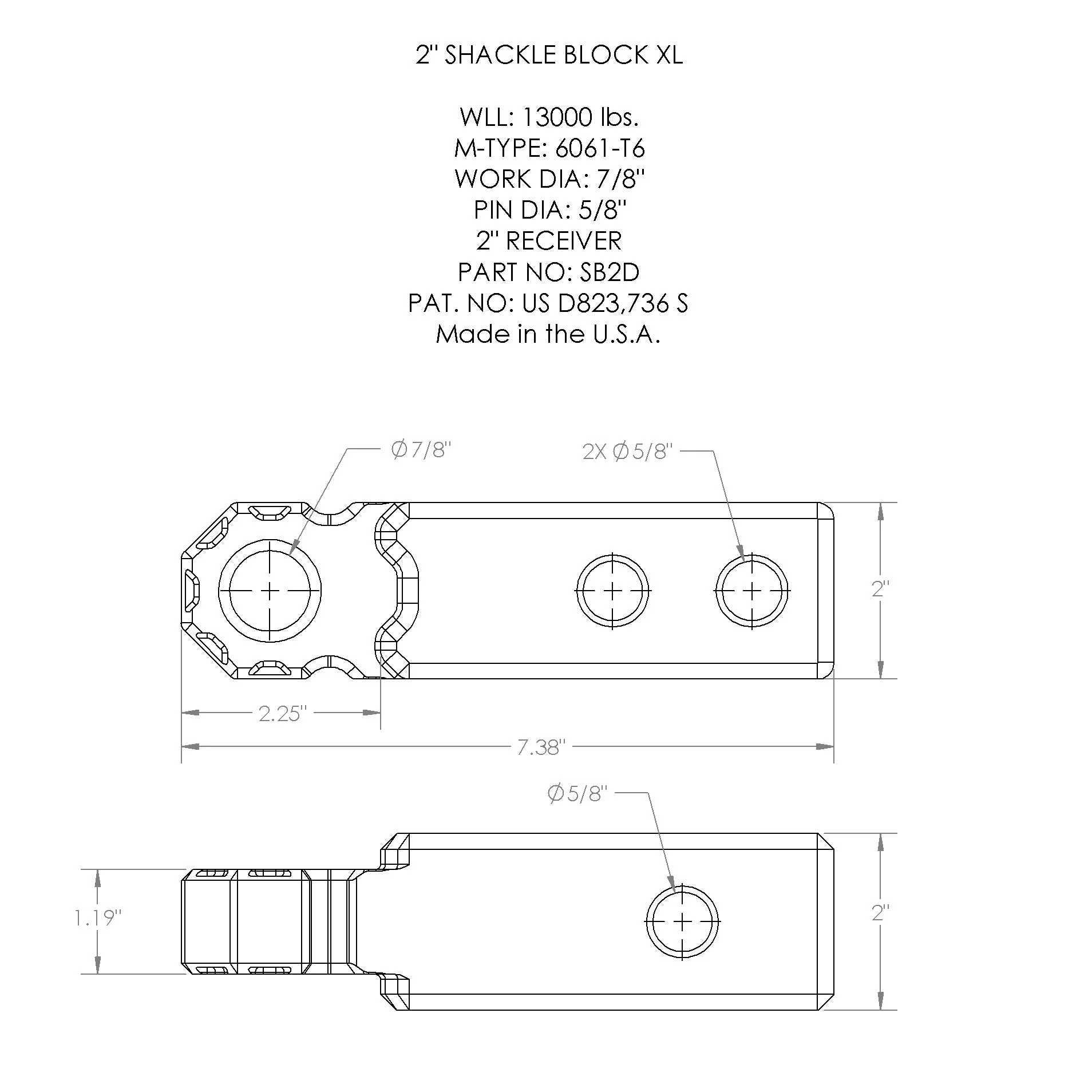 Shackle Block 2" Assembly - Image 3