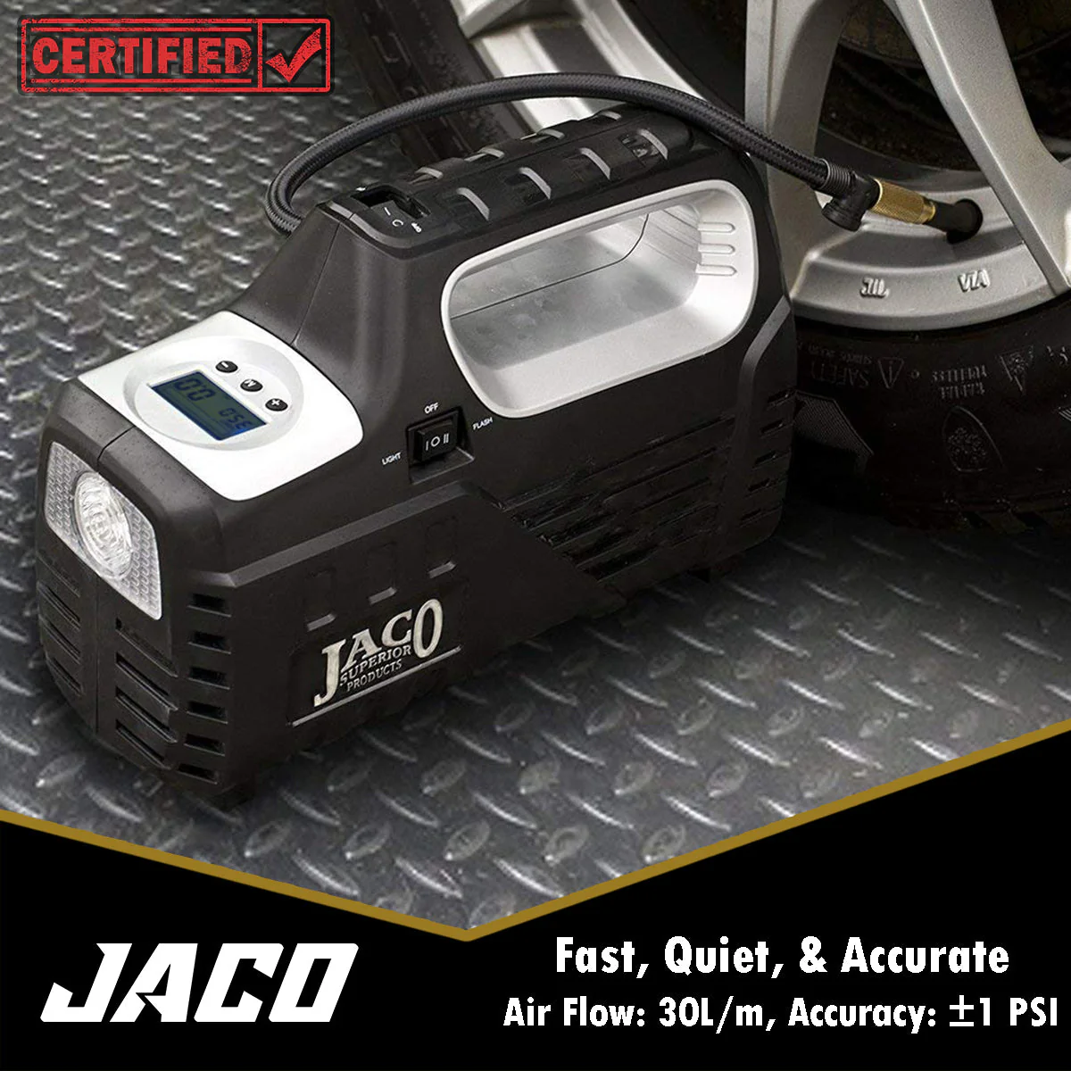 SmartPro™ 2.0 Digital Tire Inflator (AC/DC) - Automatic Portable Air Compressor - 100 PSI - Image 2