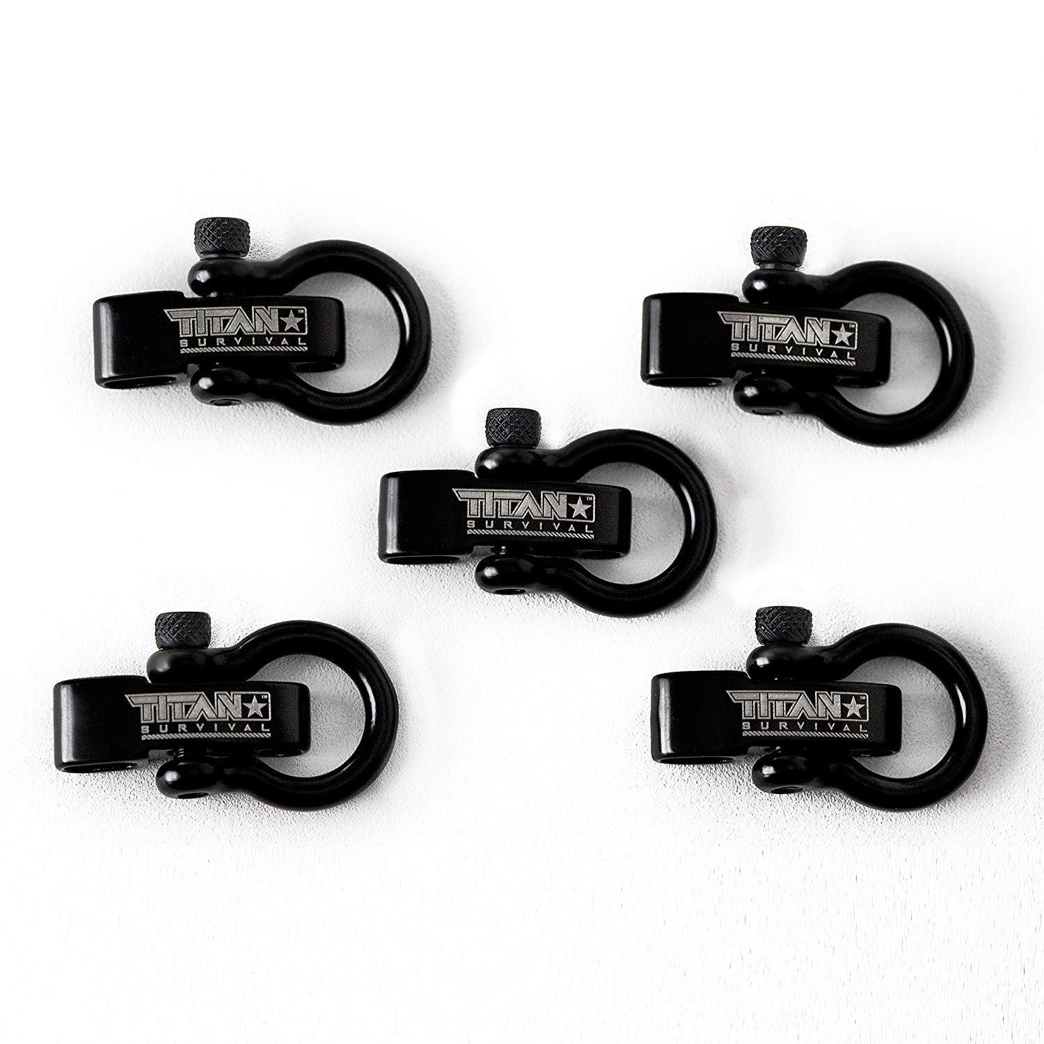 Stainless Steel Bow Shackles, 5-Pack | BLACK - Image 2