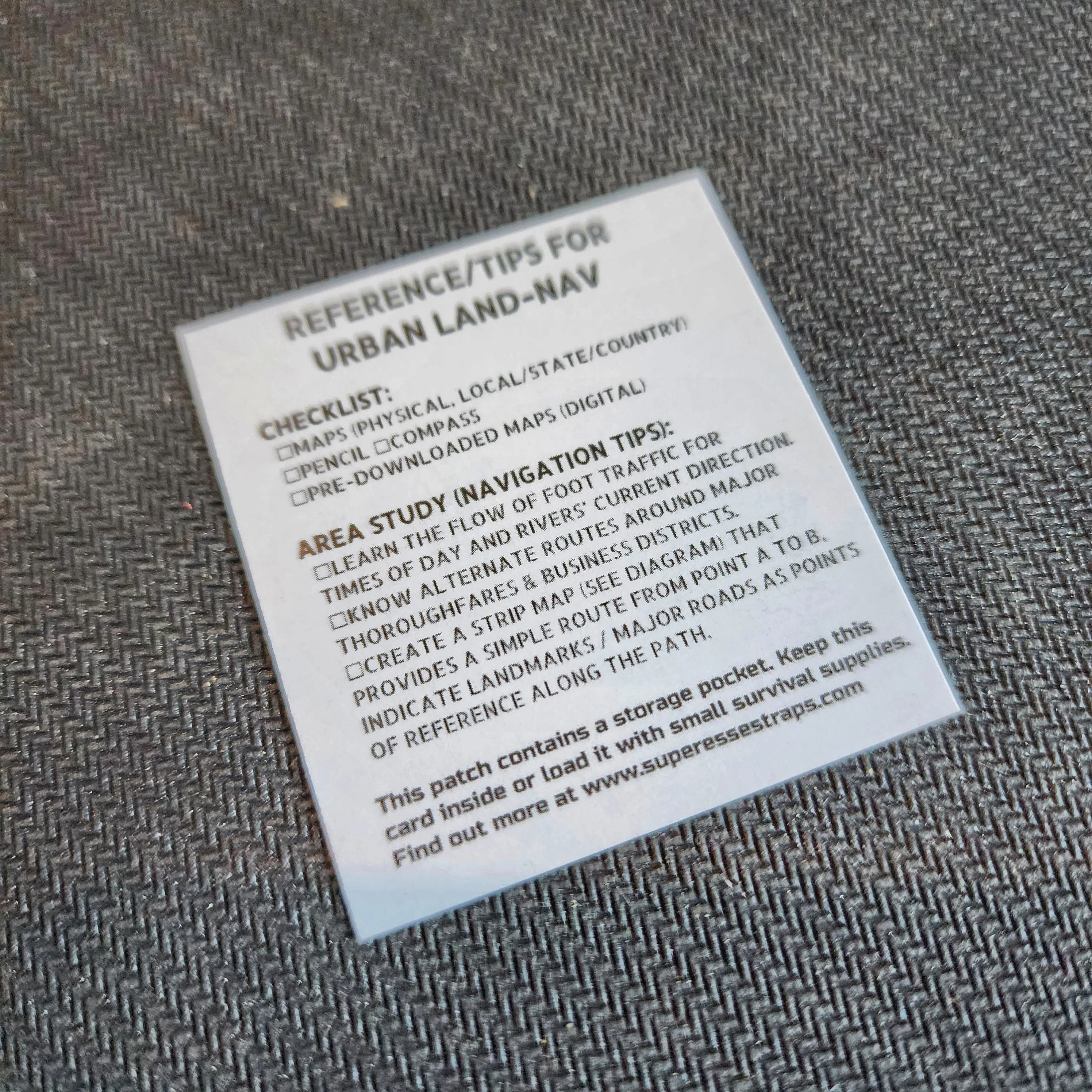 Storage Pocket Patch - Urban Land-Nav w/ Strip Map Diagram and Contingency Navigation Tactics - Image 7