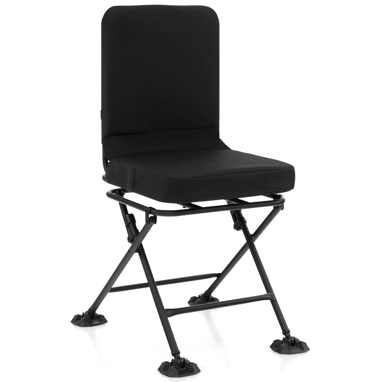 Swivel Folding Chair with Backrest and Padded Cushion - Image 11