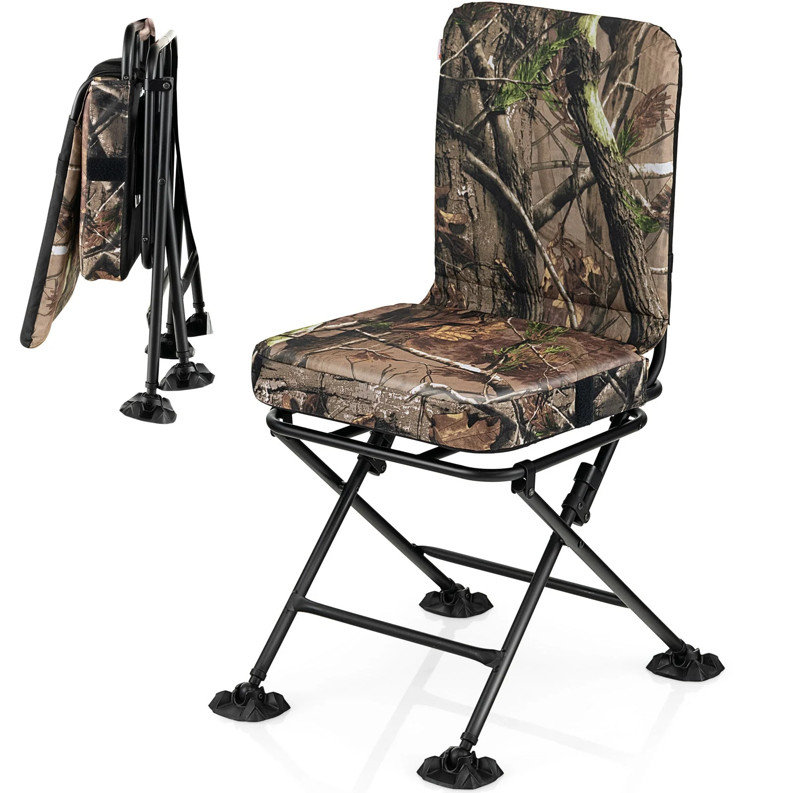 Swivel Folding Chair with Backrest and Padded Cushion - Image 4