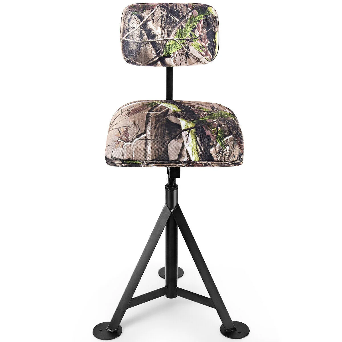 Swivel Hunting Chair Tripod Blind Stool with Detachable Backrest - Image 4