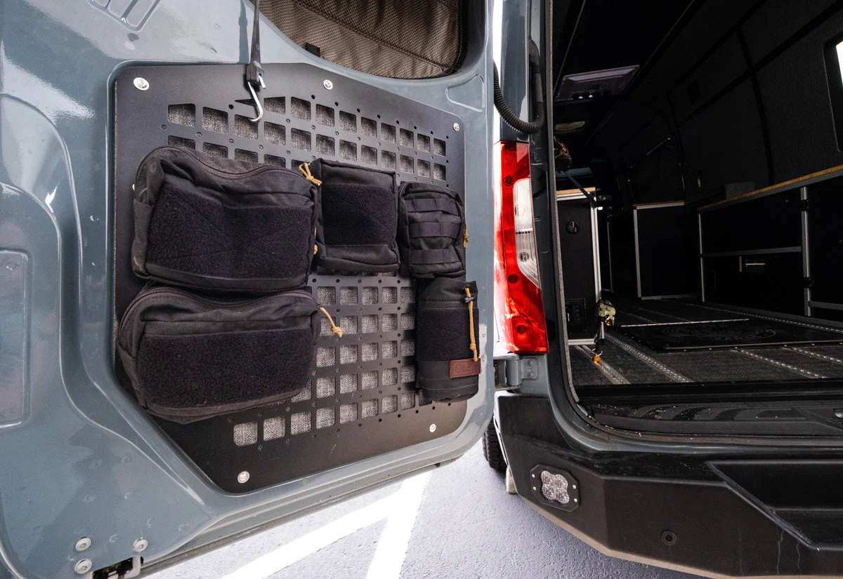 The Original Rear Door Modular MOLLE Storage Panel for Mercedes Sprinter (2019+) by FreedomVanGo - Image 6