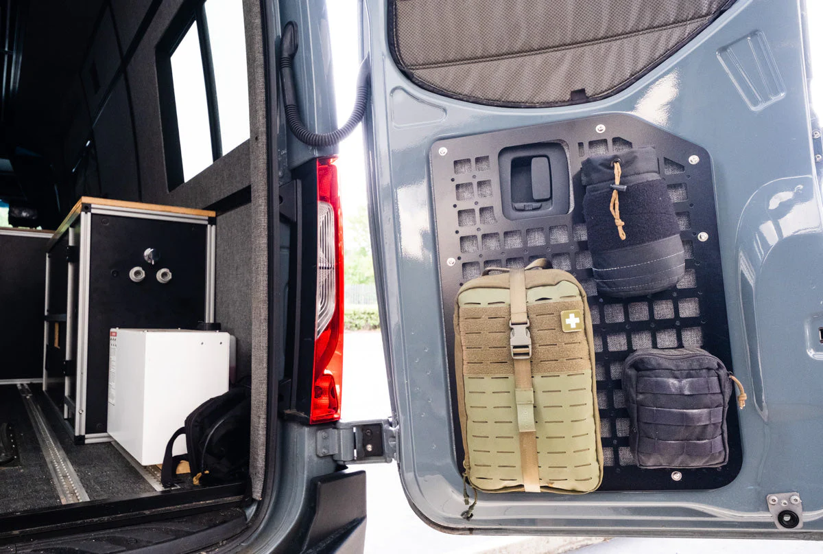 The Original Rear Door Modular MOLLE Storage Panel for Mercedes Sprinter (2019+) by FreedomVanGo - Image 7
