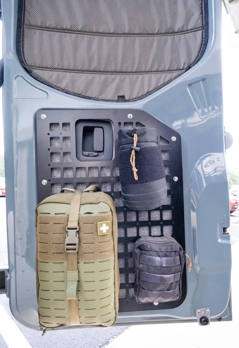 The Original Rear Door Modular MOLLE Storage Panel for Mercedes Sprinter (2019+) by FreedomVanGo - Image 9