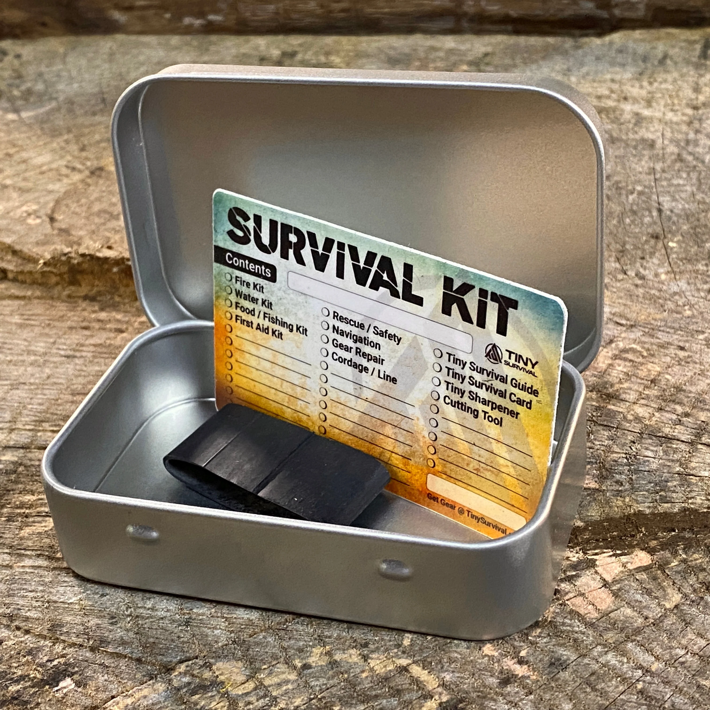 Tiny Survival Tin Kit: Rectangle - SMALL (7.4 c.i.) - Image 5