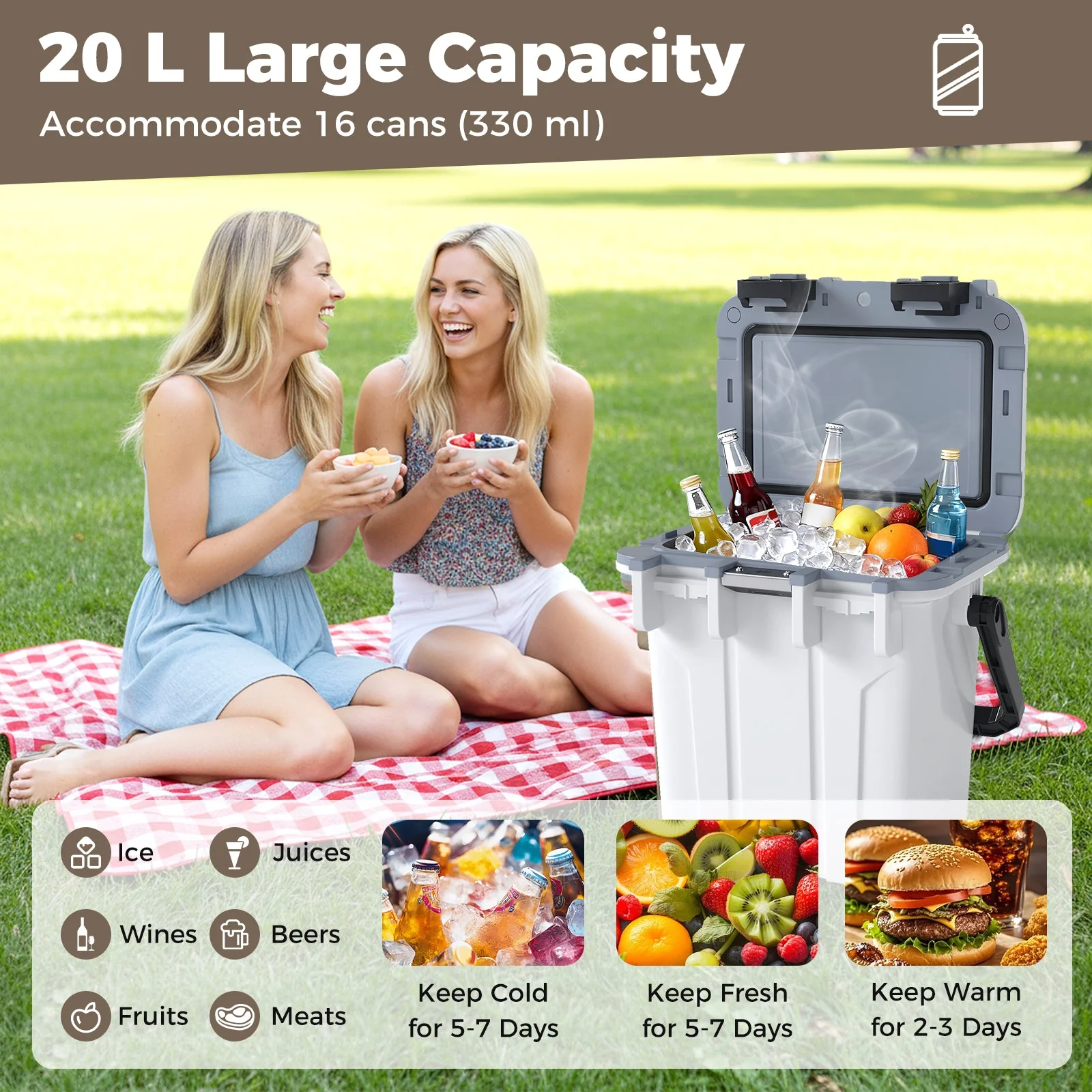 Ultra-Light Injection Molded Cooler 21 QT Hard Ice Chest - Image 15