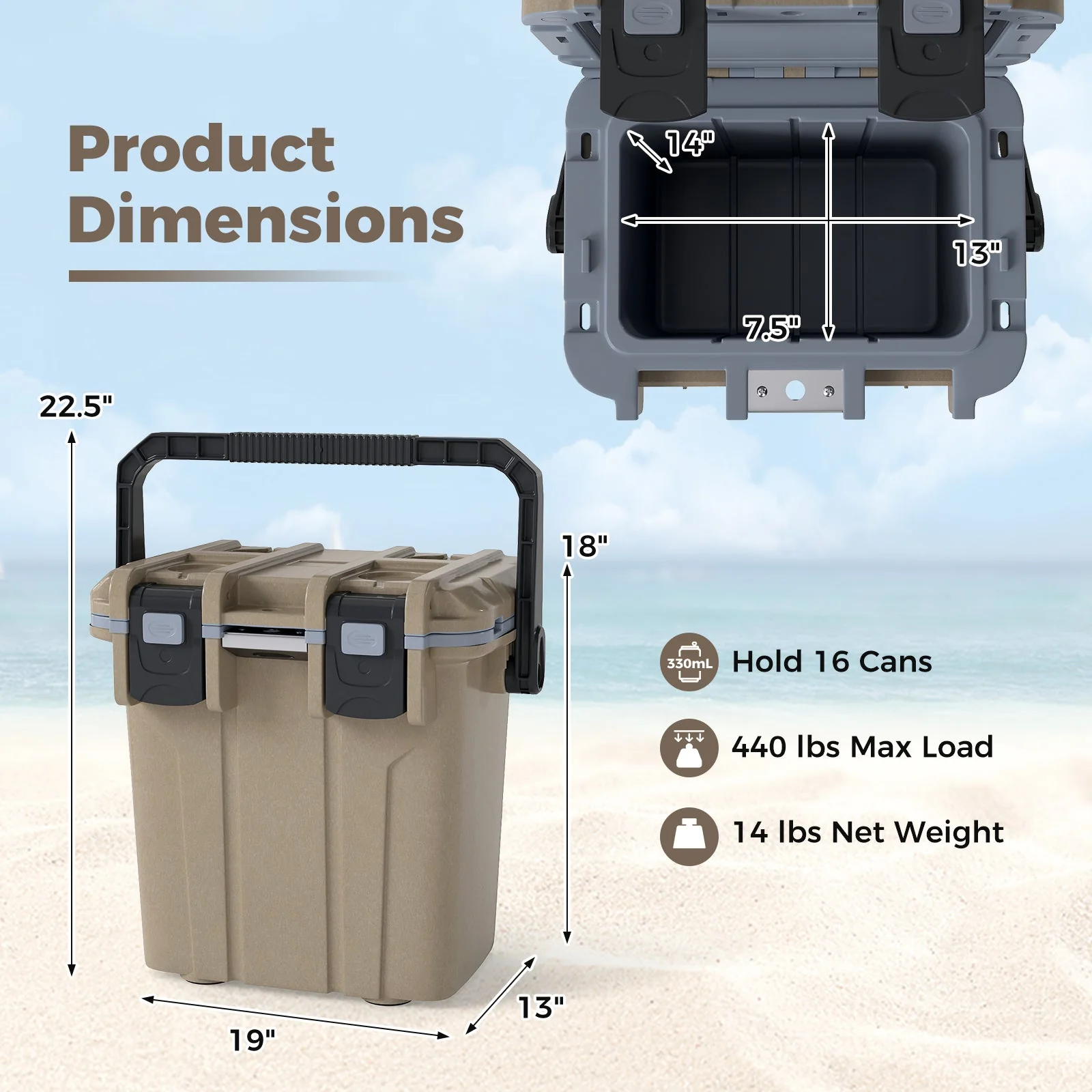 Ultra-Light Injection Molded Cooler 21 QT Hard Ice Chest - Image 5