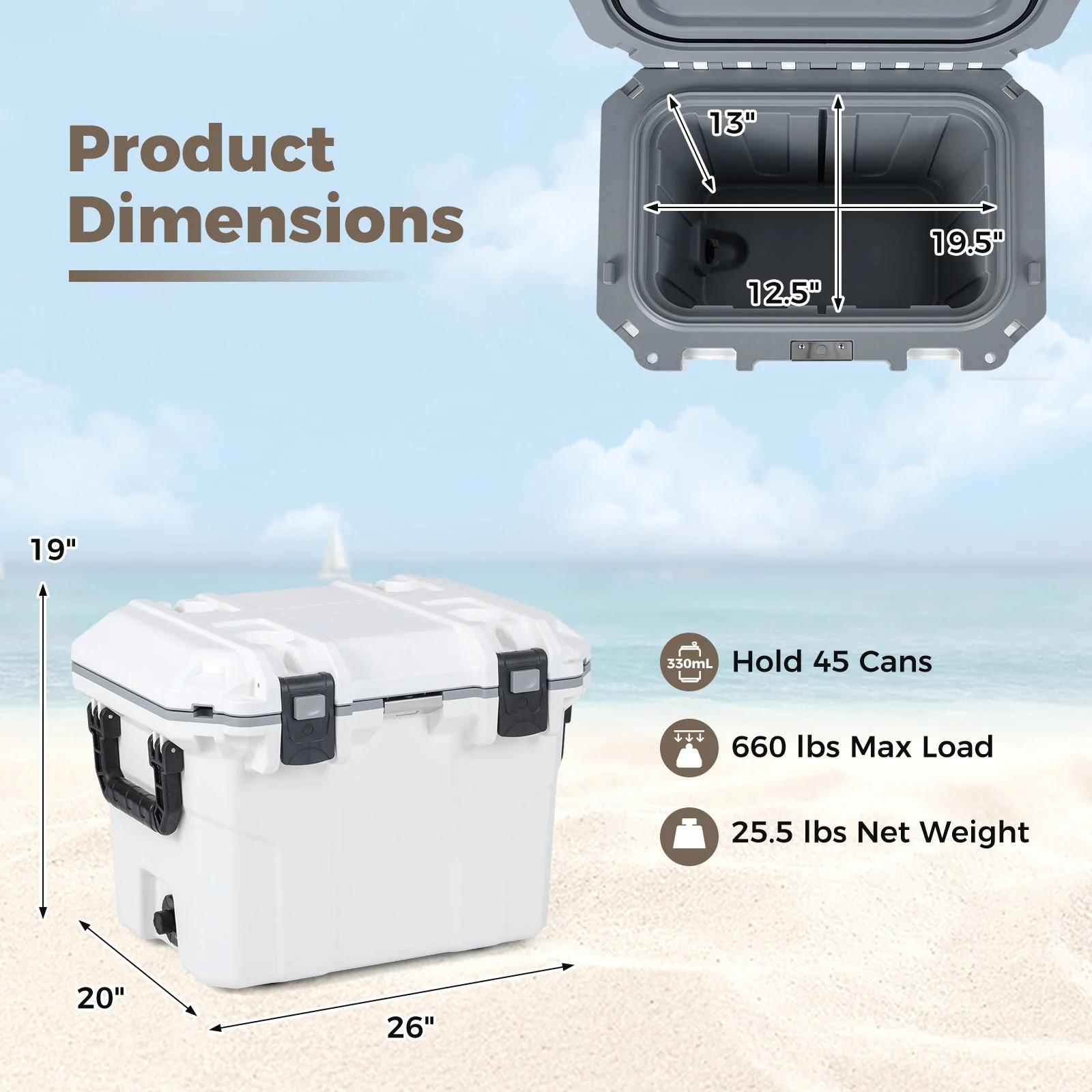 Ultra-Light Injection Molded Cooler 53 QT Hard Ice Chest - Image 13