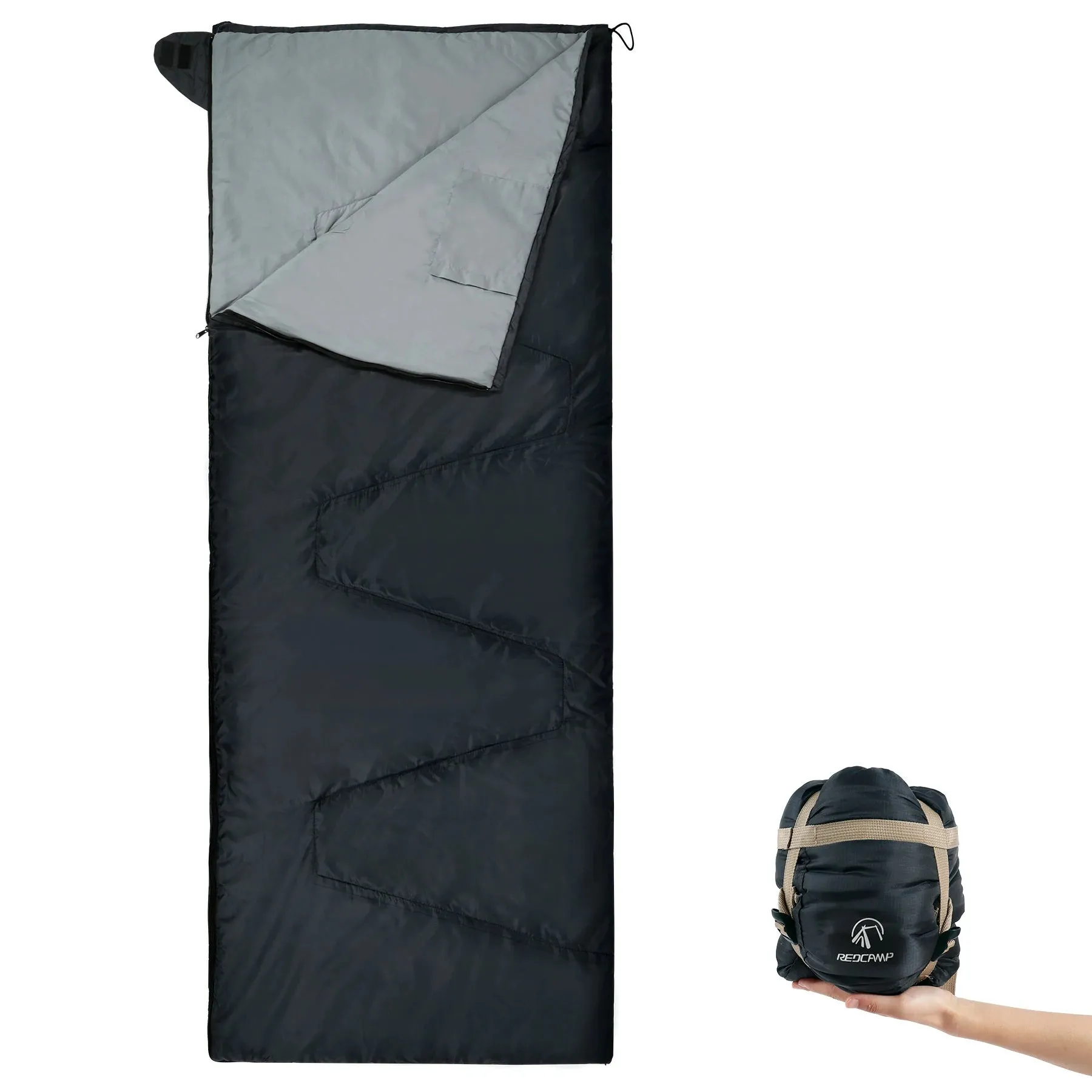 Ultralight Camping Sleeping Bag for Warm Weather,Green Blue Black Navy Blue - Image 3