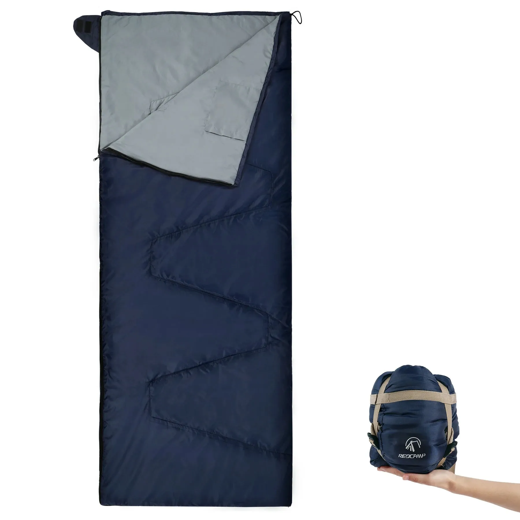 Ultralight Camping Sleeping Bag for Warm Weather,Green Blue Black Navy Blue - Image 4