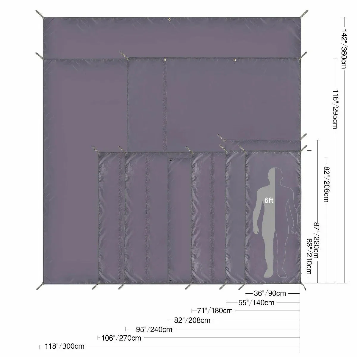 Waterproof Camping Tent Tarp, Multifunctional Tent Footprint - Image 7